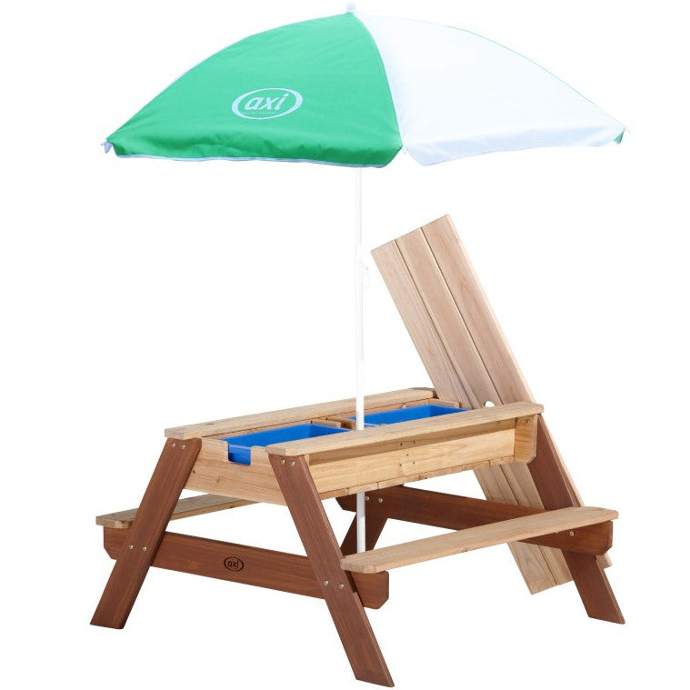Axi Nick Picnic Table With Bench And Umbrella And Water/sand Containers