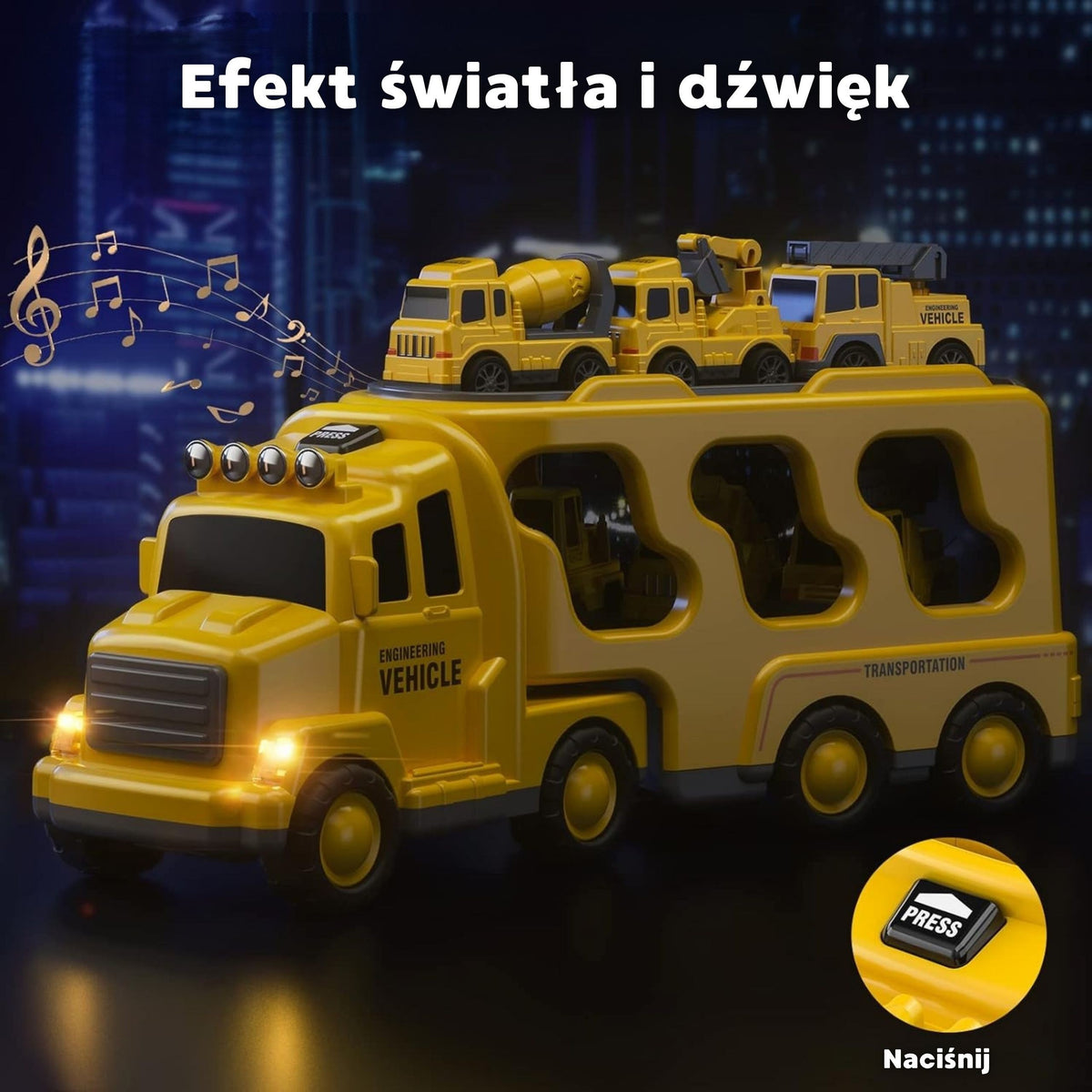 Woopie Road Tow Truck Set mit 5 Autos – Pannenhilfe