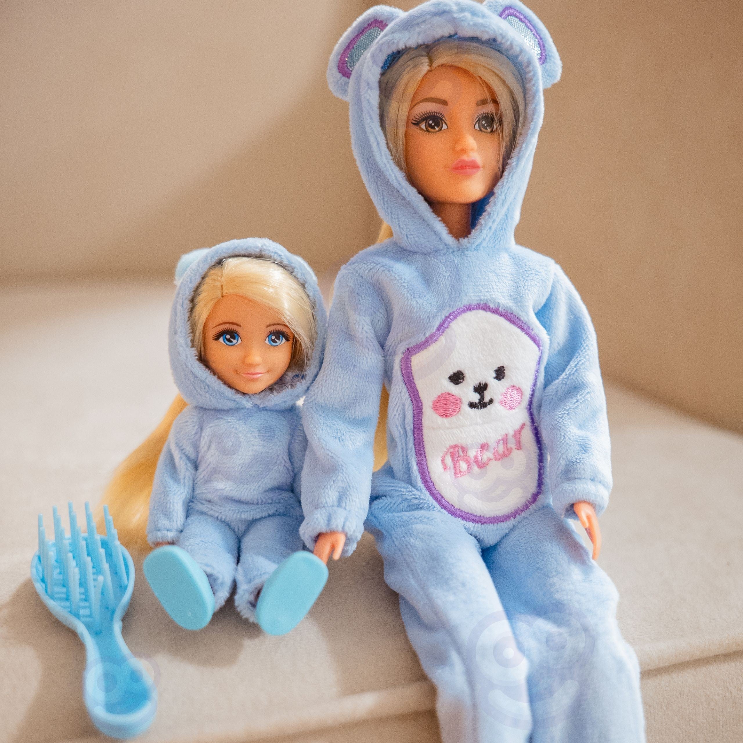 Woopie Royal Dolls Blue Teddy Bears Overalls Set Of 2