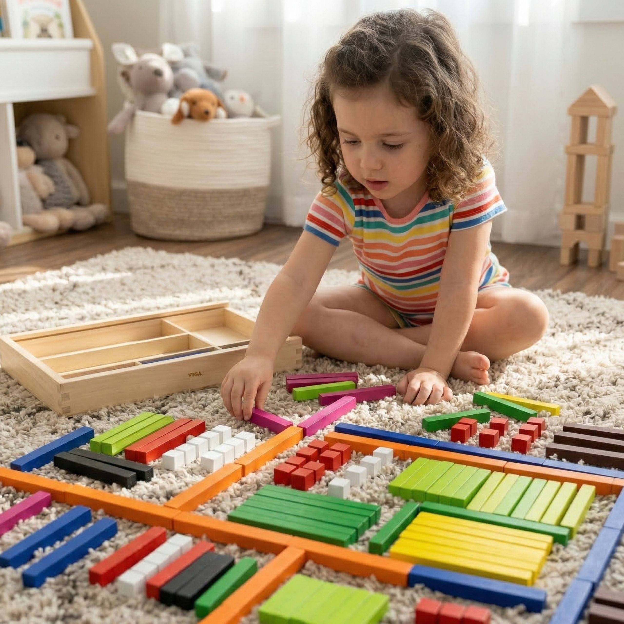 Bastoncini educativi in legno Viga Blocchi cuisenaire matematici