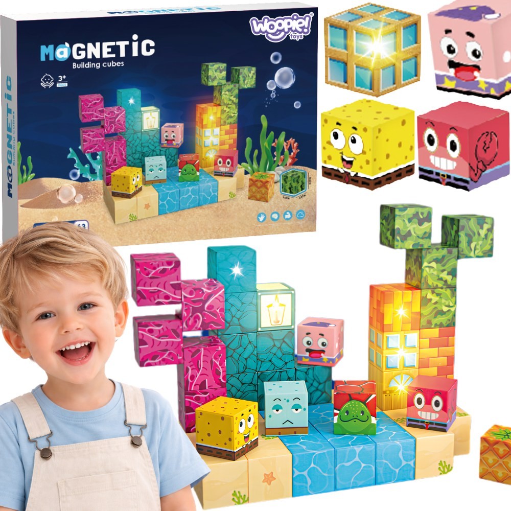 Cubos magnéticos Woopie 63 El Montessori Ocean Puzzle Game 3d