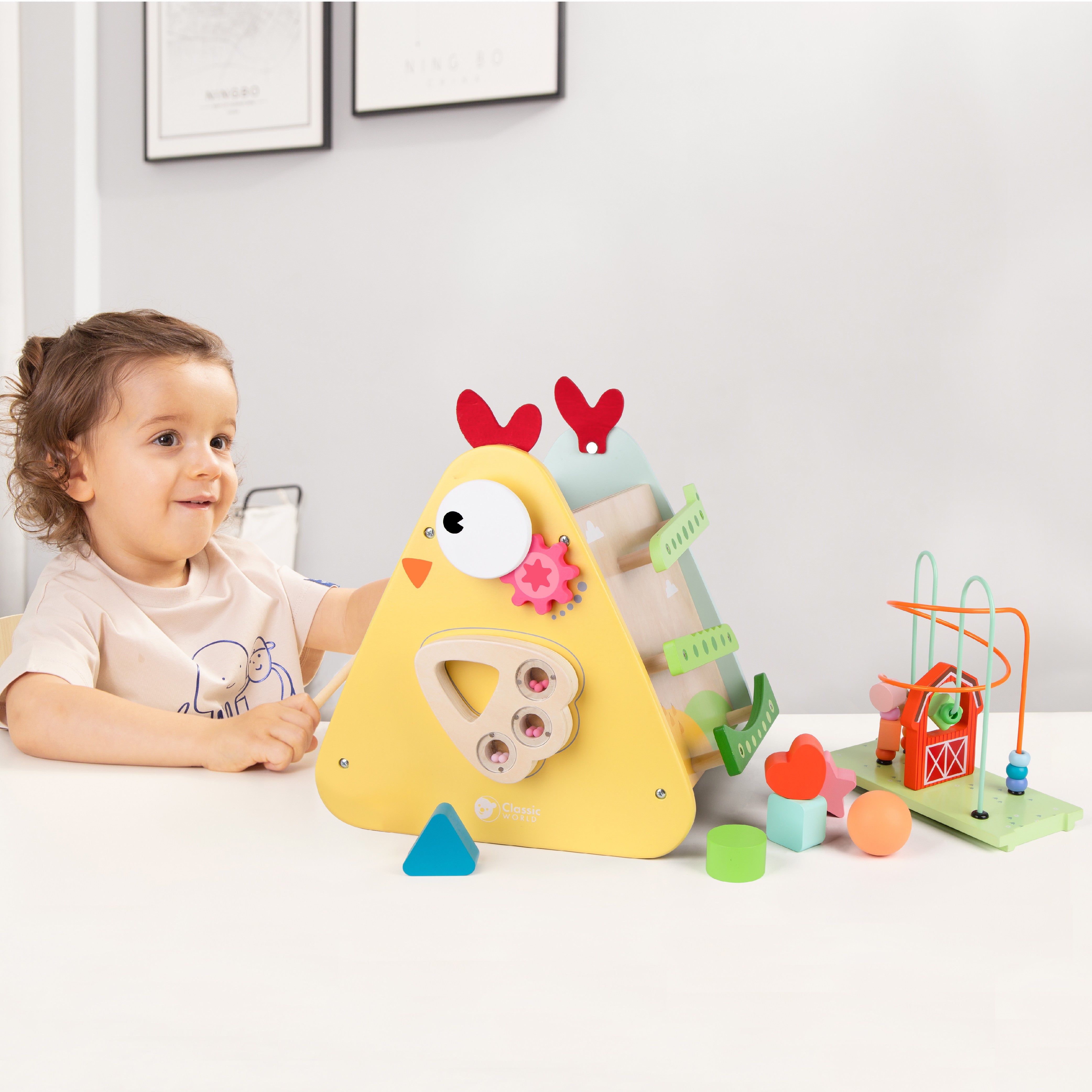 Klasická svetová Montessori kocka 10 v 1 Happy Farm Xxl