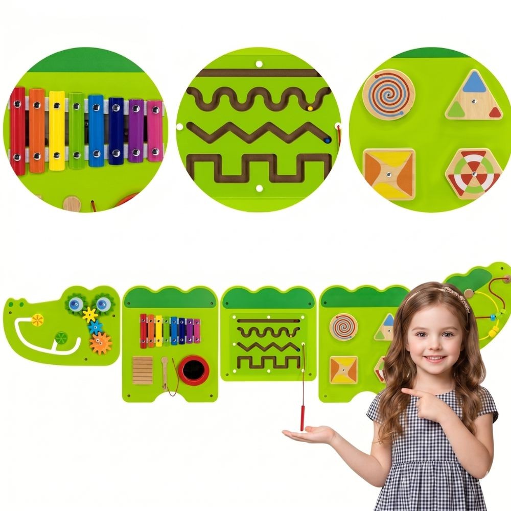 Viga Crocodile Panneau sensoriel manipulateur Fsc Montessori Certificat
