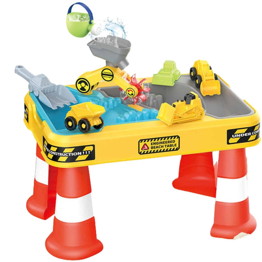 Woopie Water Table 2 In 1 Sandbox Construction Site + 4 Cars 12 Pcs.