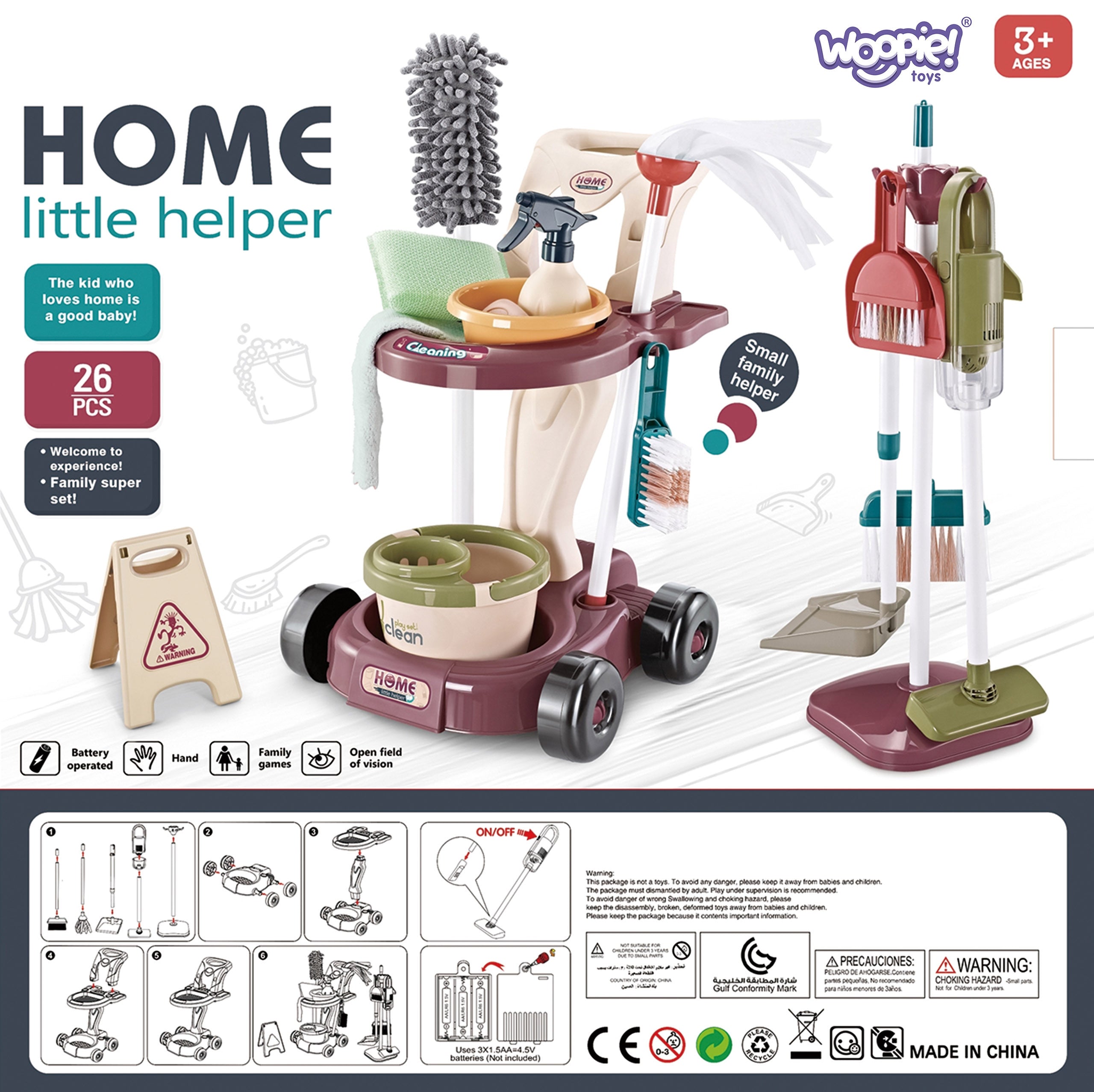 Woopie Xxl Cleaning Set 3-in-1 Trolley 26 Pcs.