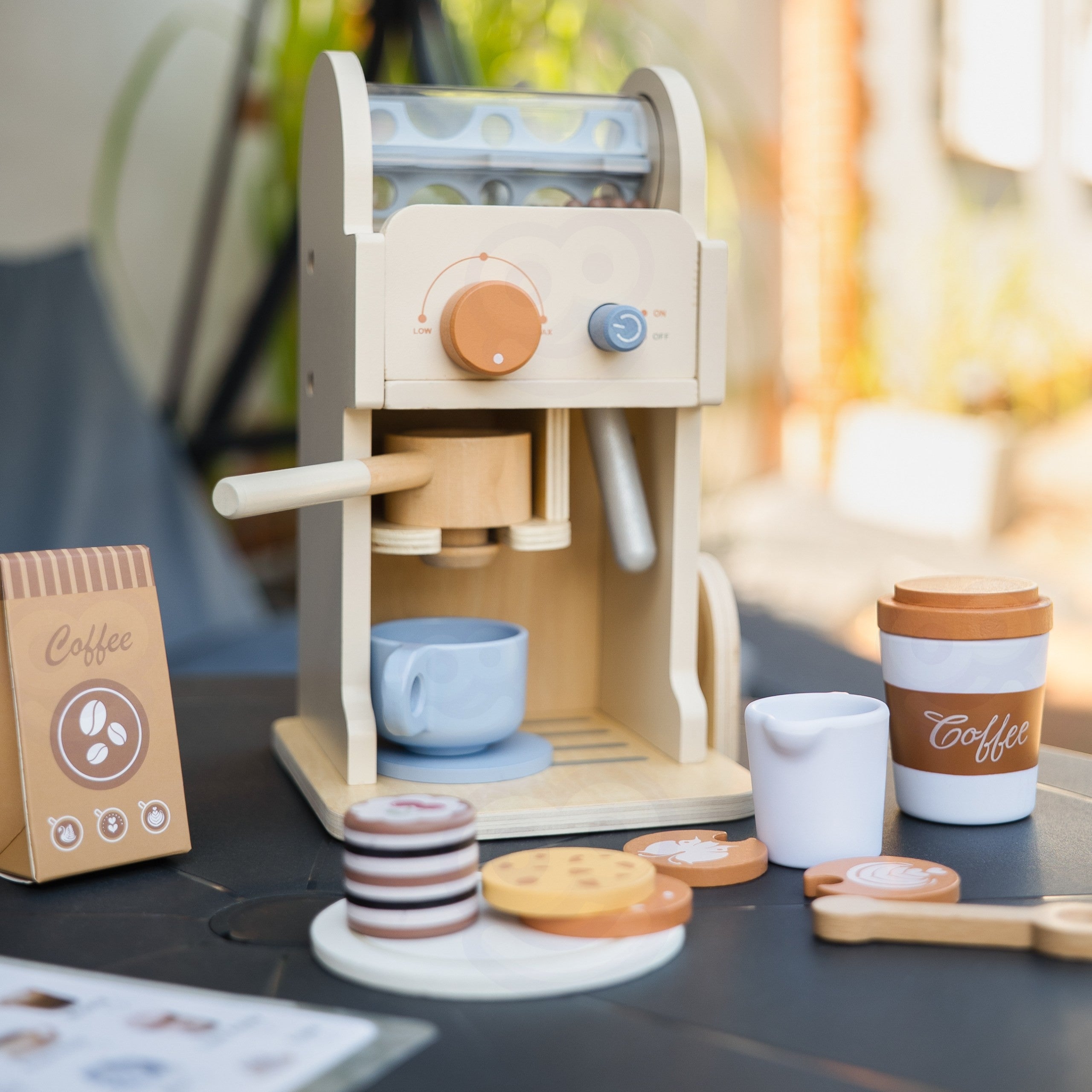 Tooky Toy Wooden Coffee Set - Barista Espresso Machine