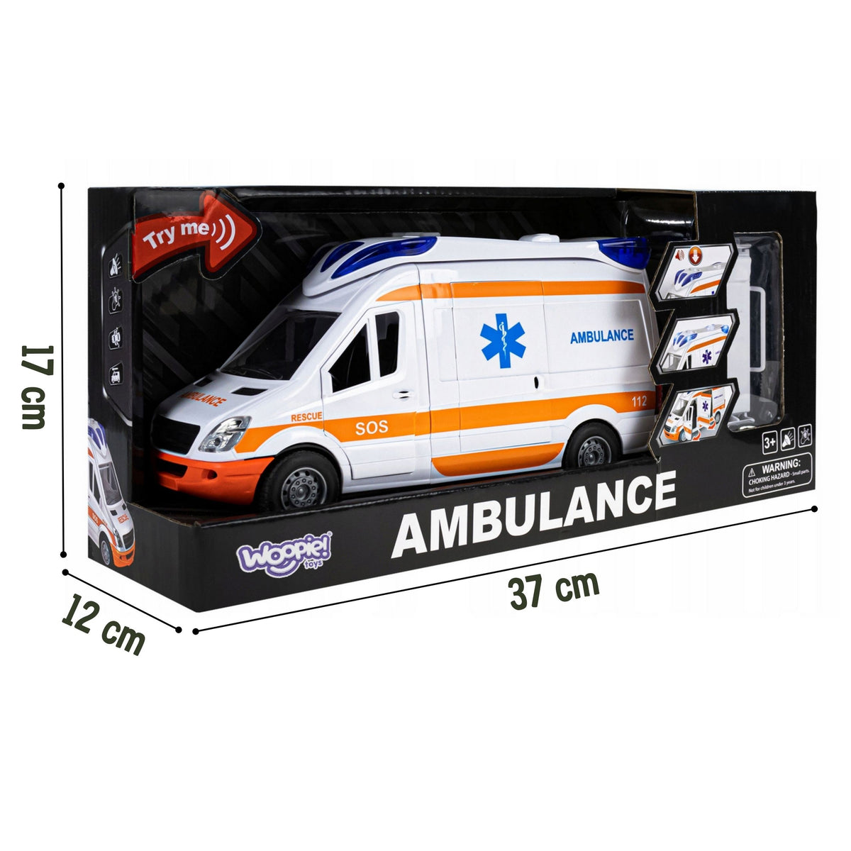 Set de targă pentru ambulanță de urgență Woopie + semnale sonore și luminoase