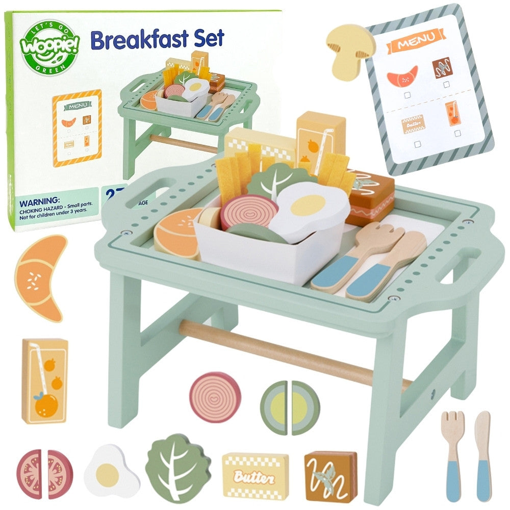 Комплект за закуска Woopie Green и ресторант - Игра за поръчка с поднос и аксесоари