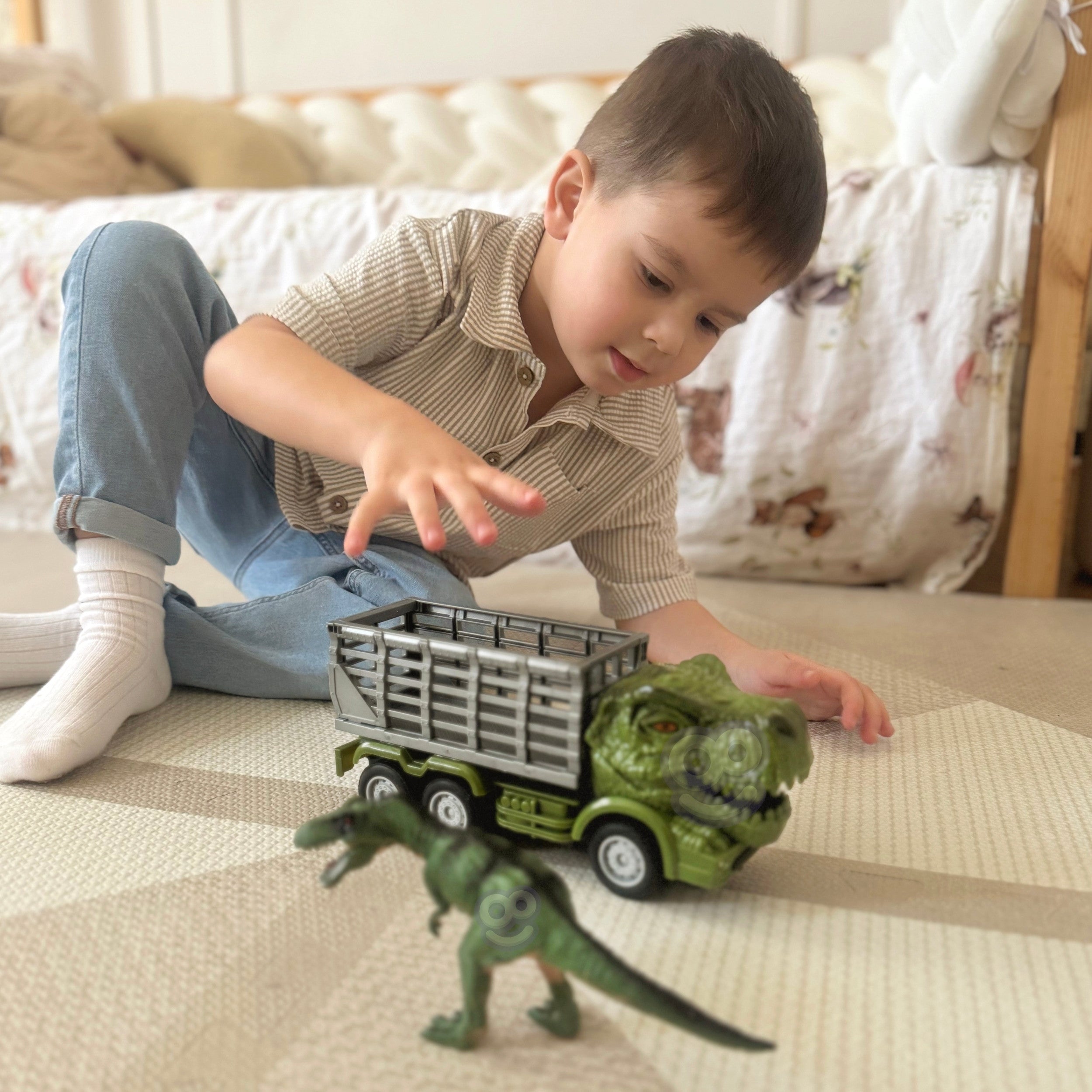 Дистанционно управление Woopie Rc Car Динозавър Зелен + фигура