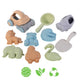 Woopie Green Sand Play Set With Car 10 Pieces Biodegradable Organic Material