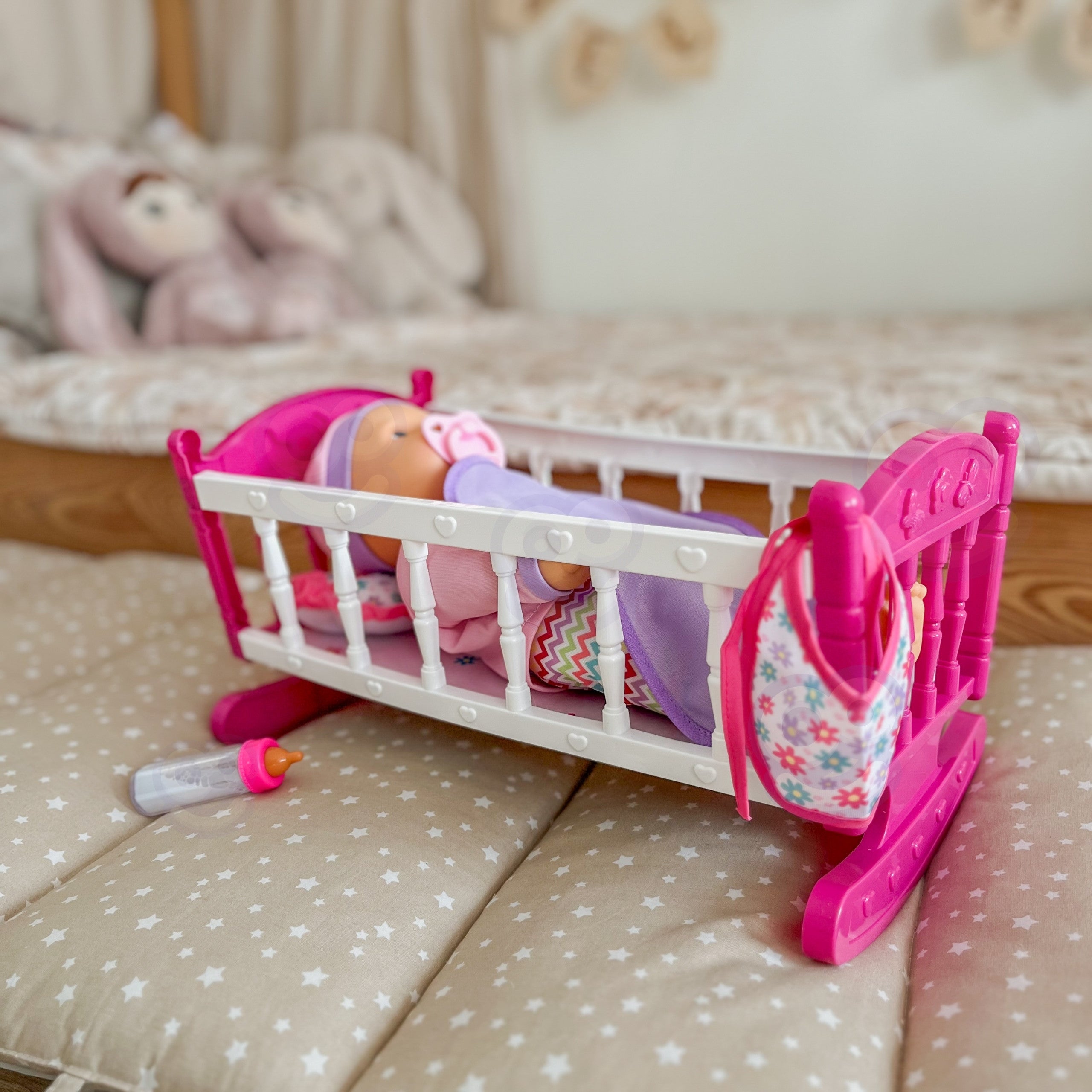 Woopie Royal Xl Baby-sitter Licorne Avec Berceau Et Ensemble D'alimentation