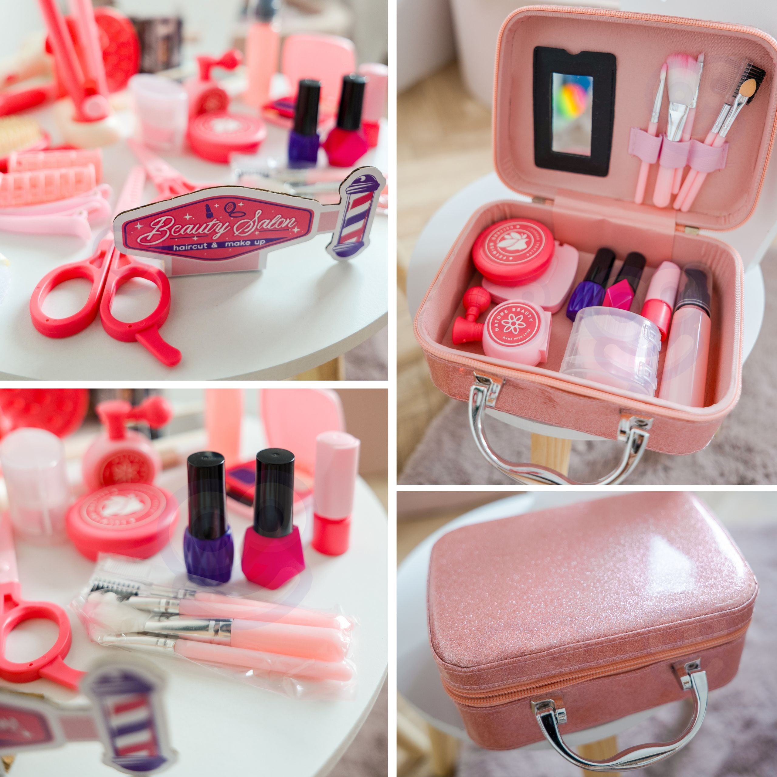 Woopie Hair Salon Cosmetic Case In A Box 2 In 1 43 Pcs.