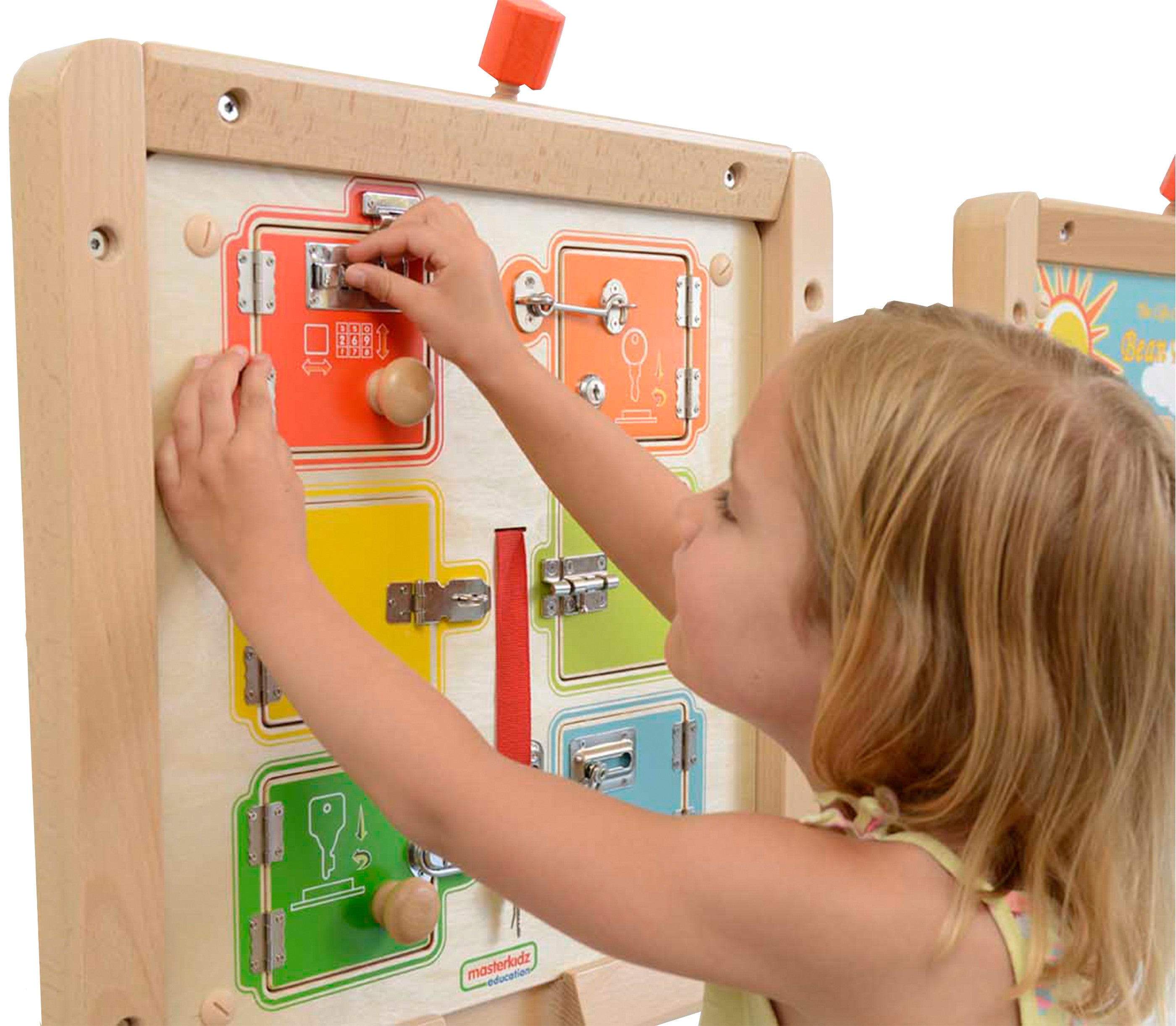 Masterkidz Учене за отваряне и затваряне на ключалки Стенна манипулативна дъска