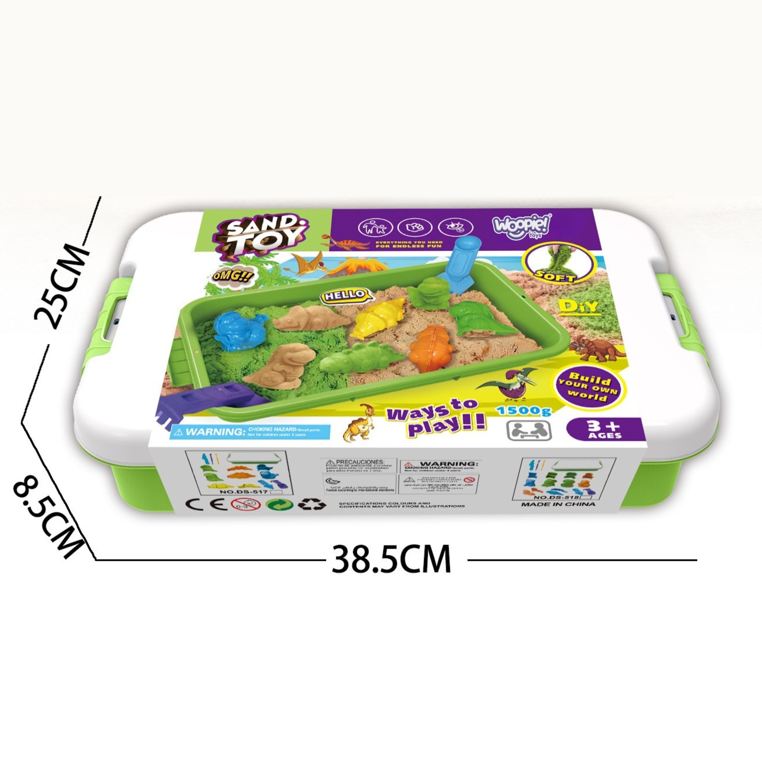 Кинетичен пясък Woopie 1,5 кг. Xxl Комплект Zoo Safari маса с форми