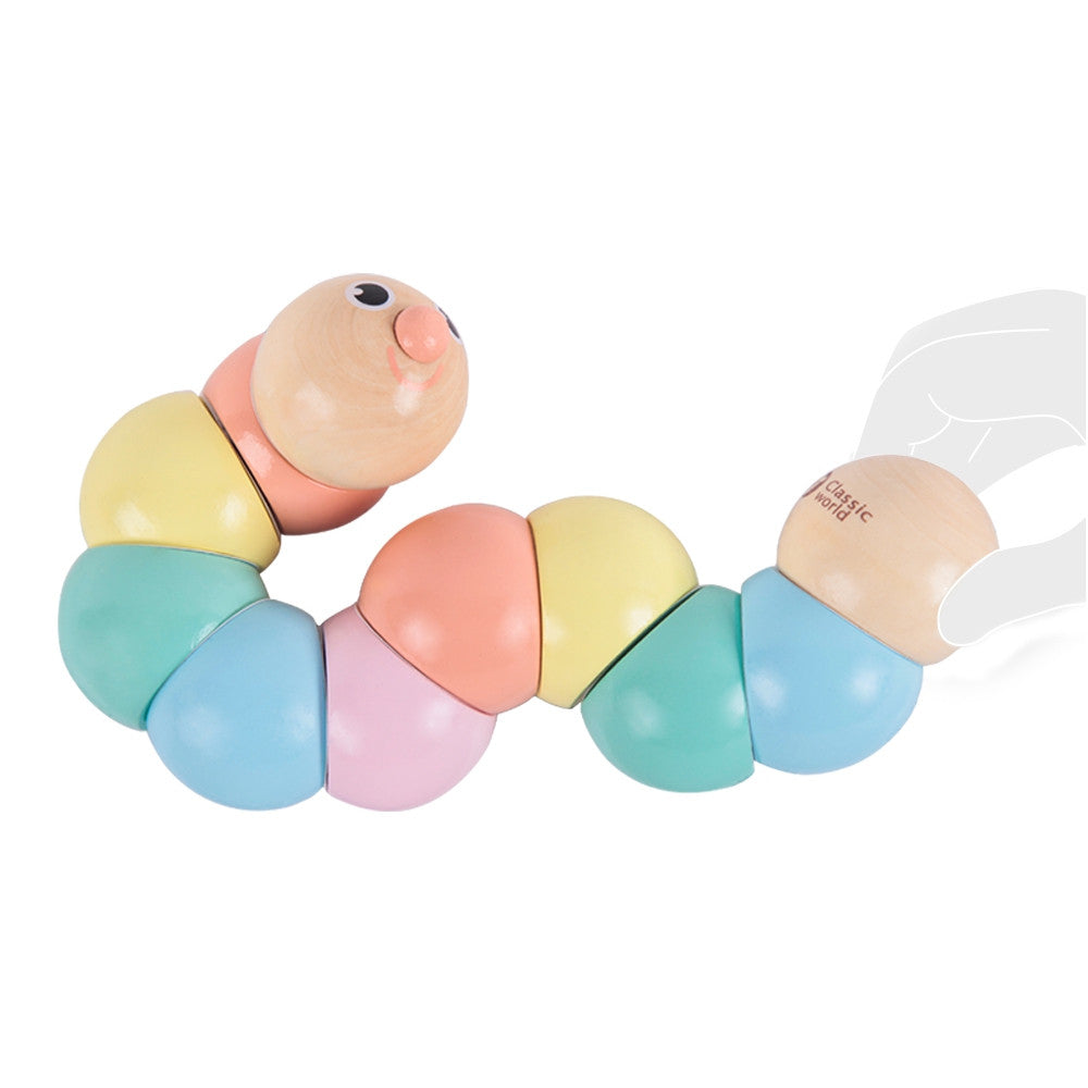 Classic World Wooden Caterpillar Colorful For Bending And Twisting