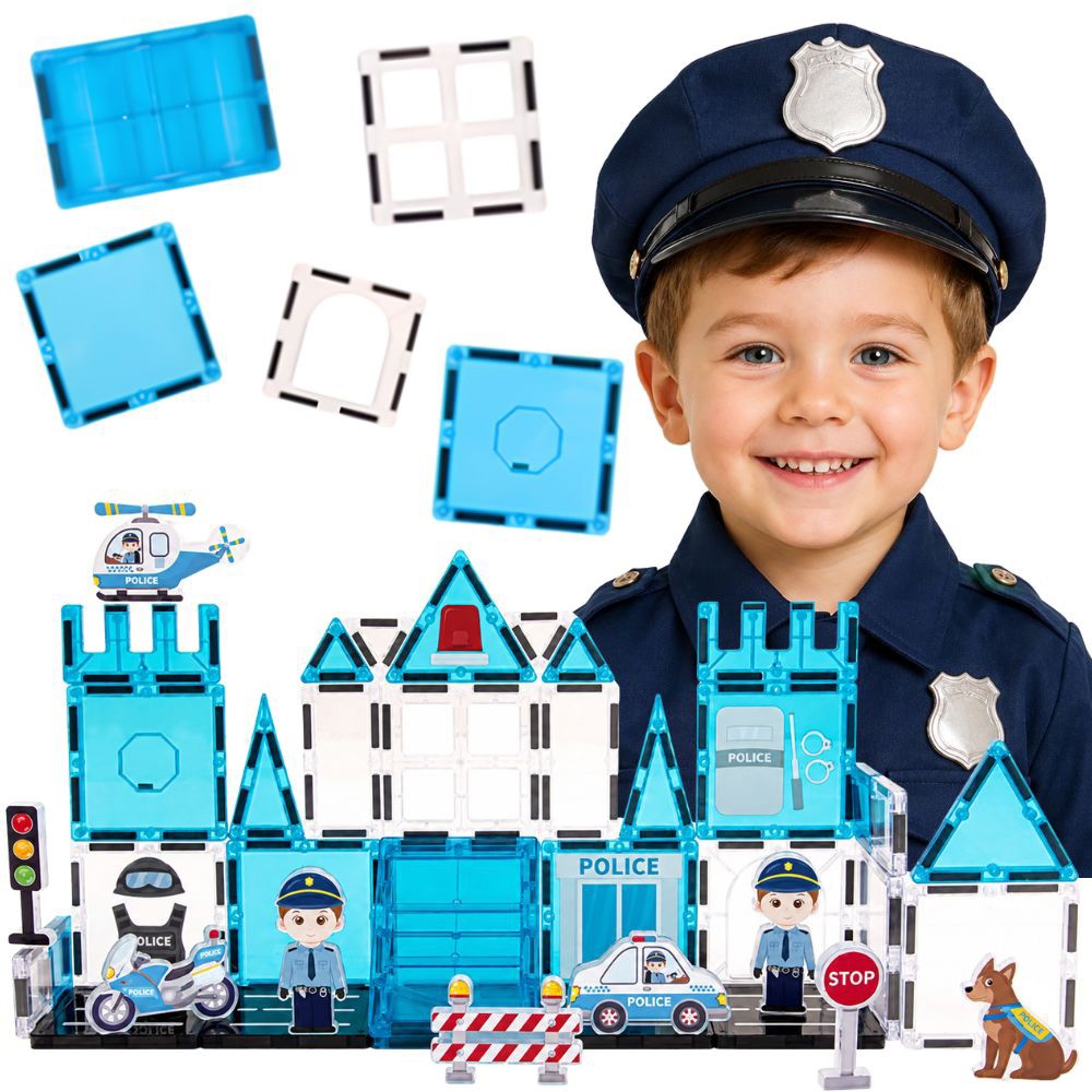 Woopie Magnetic Blocks 3d Police Station Set 42 Pcs.