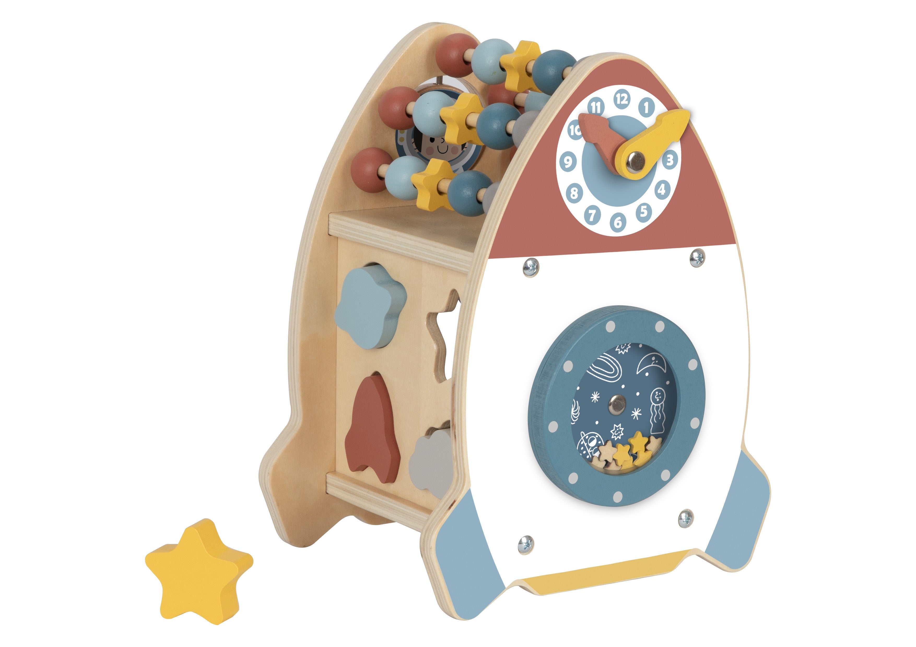 Tooky Toy Space Rocket Activity Sorter Wooden Maze
