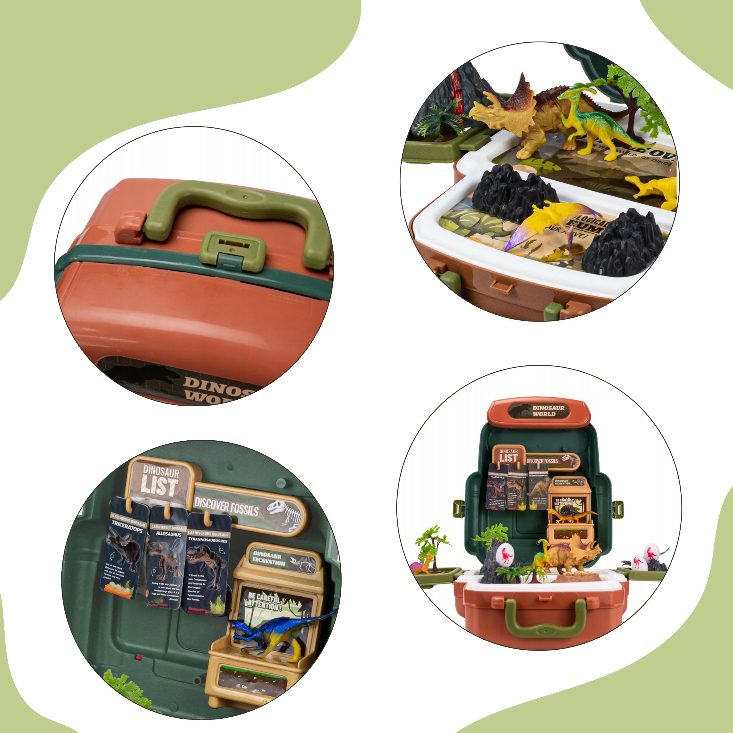 Valise Woopie Dinosaur World - Ensemble éducatif d'explorateur de dinosaures