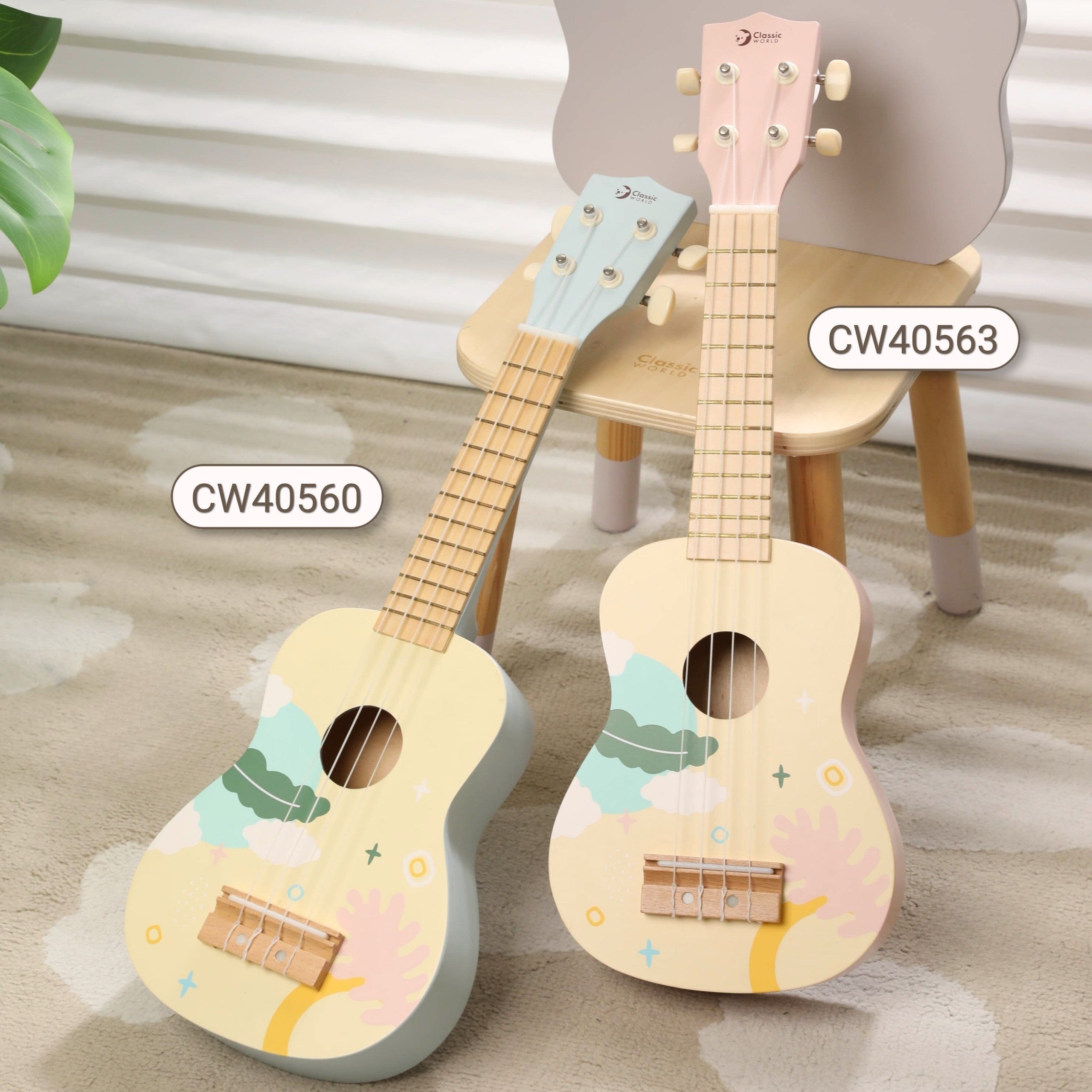 Ukulele din lemn Clasic World Pentru Copii Albastru