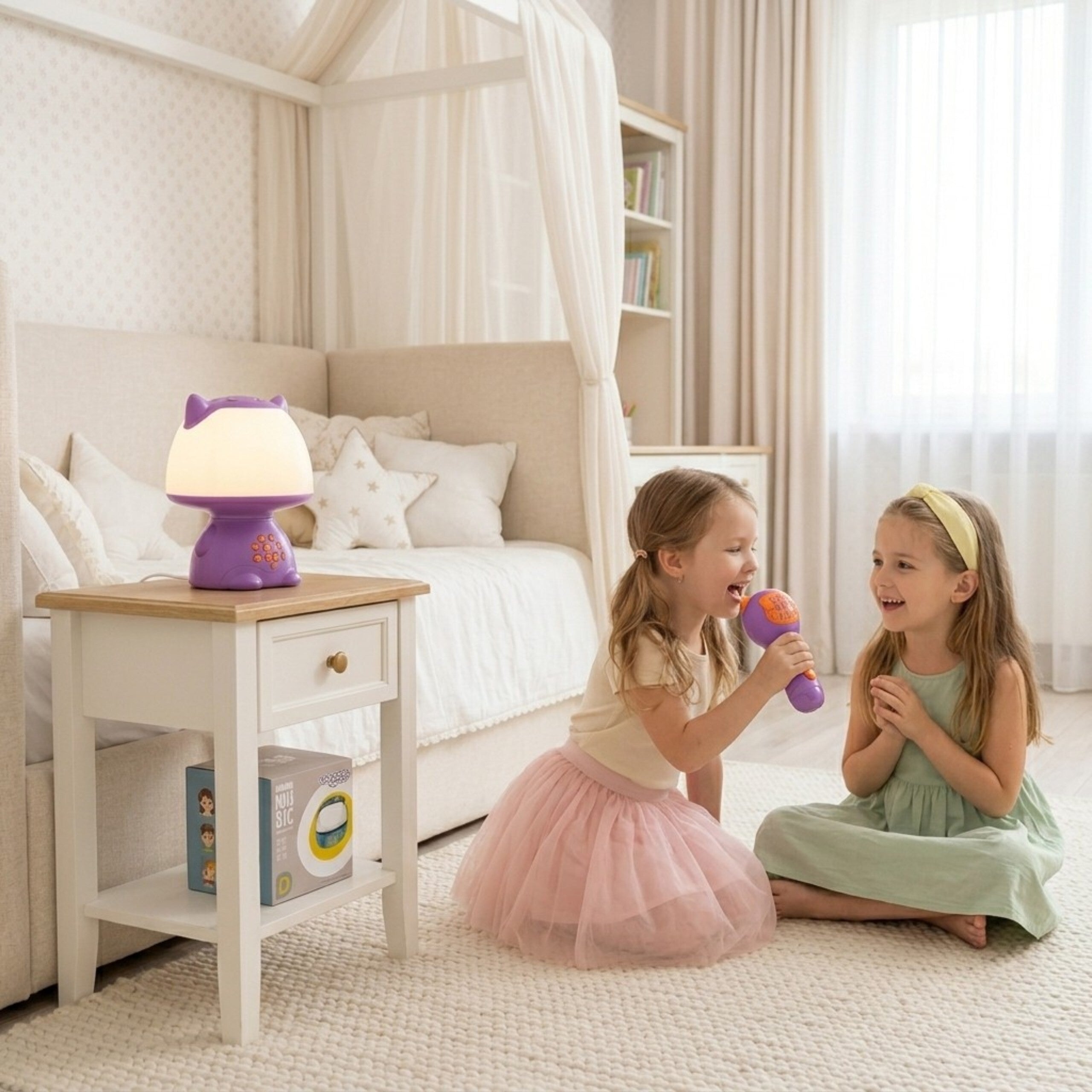 Woopie Lampe Rgb Multifonctionnelle Haut-Parleur Bluetooth Karaoké Modulateur Vocal Carte SD Aux Violet