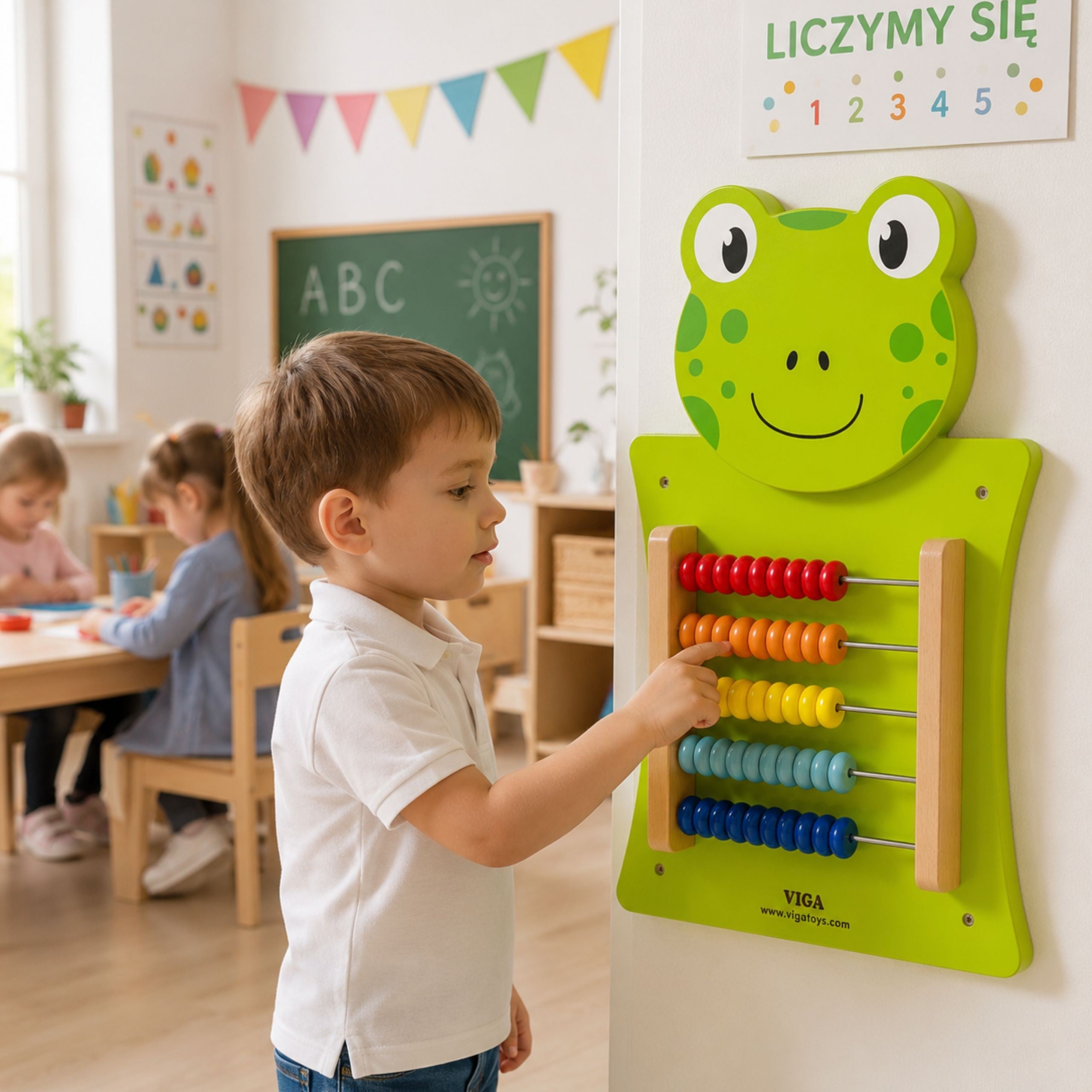 Viga Wooden Manipulative Board Abacus Frog Fsc Montessori Certificate