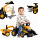 Falk Aufsitz-Jcb-Traktor mit Anhängerrechen und Schaufel, geräuschlose Räder, 1–3 Jahre