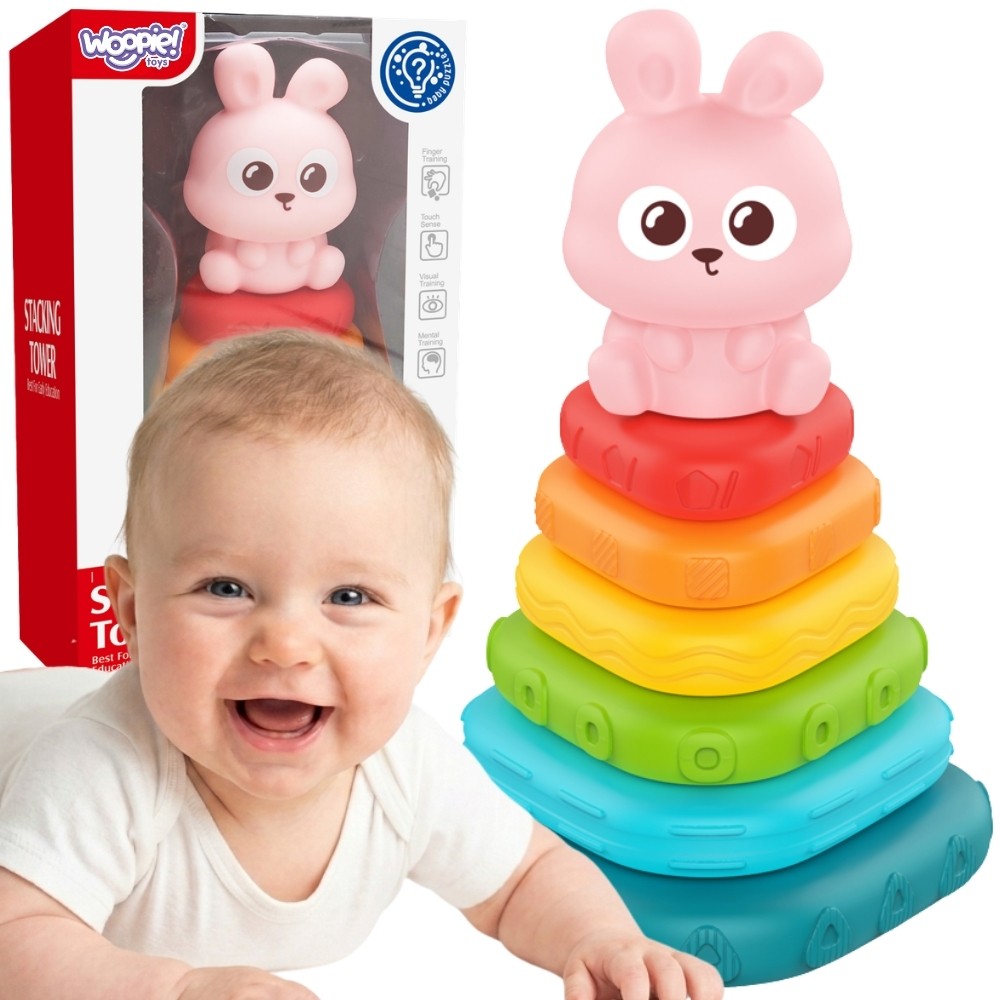 Woopie Baby Sensory Pyramid Bunny Sorter Tower 6m+