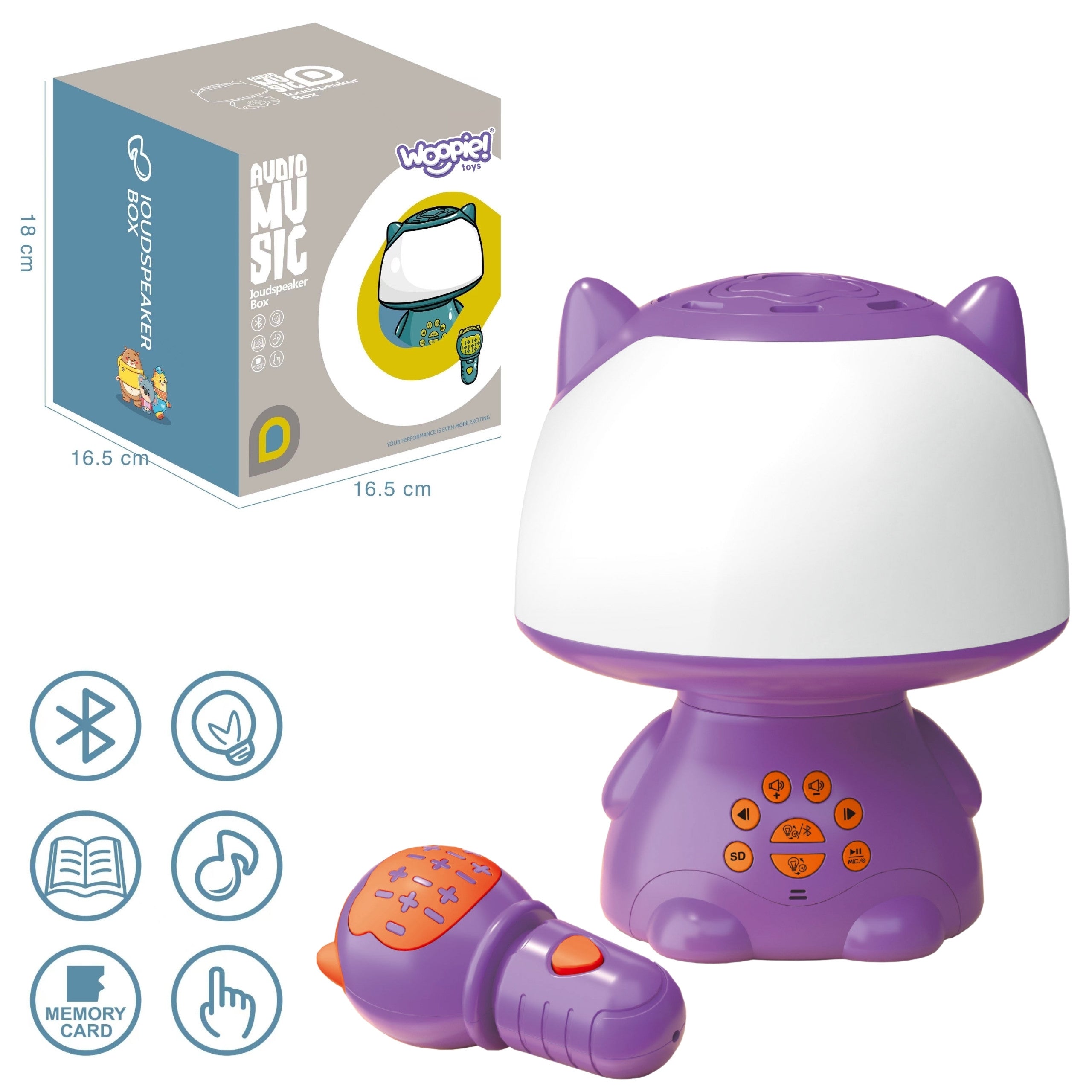 Woopie Lampe Rgb Multifonctionnelle Haut-Parleur Bluetooth Karaoké Modulateur Vocal Carte SD Aux Violet