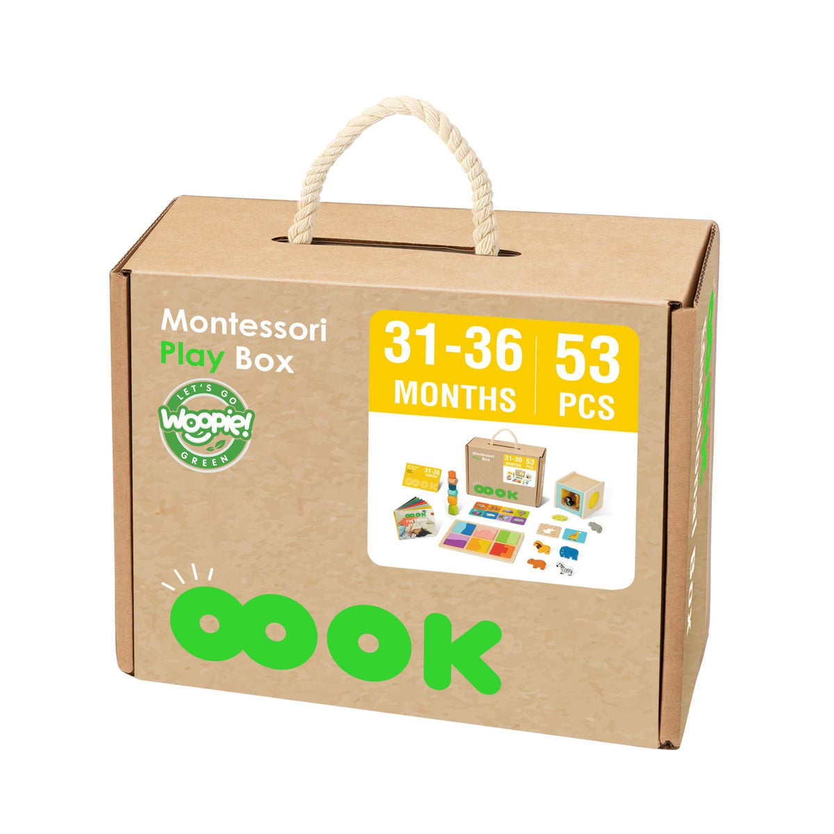 Woopie Green Box Xxl Montessori Educational 7in1 Sensory Box 31-36 måneder Fsc
