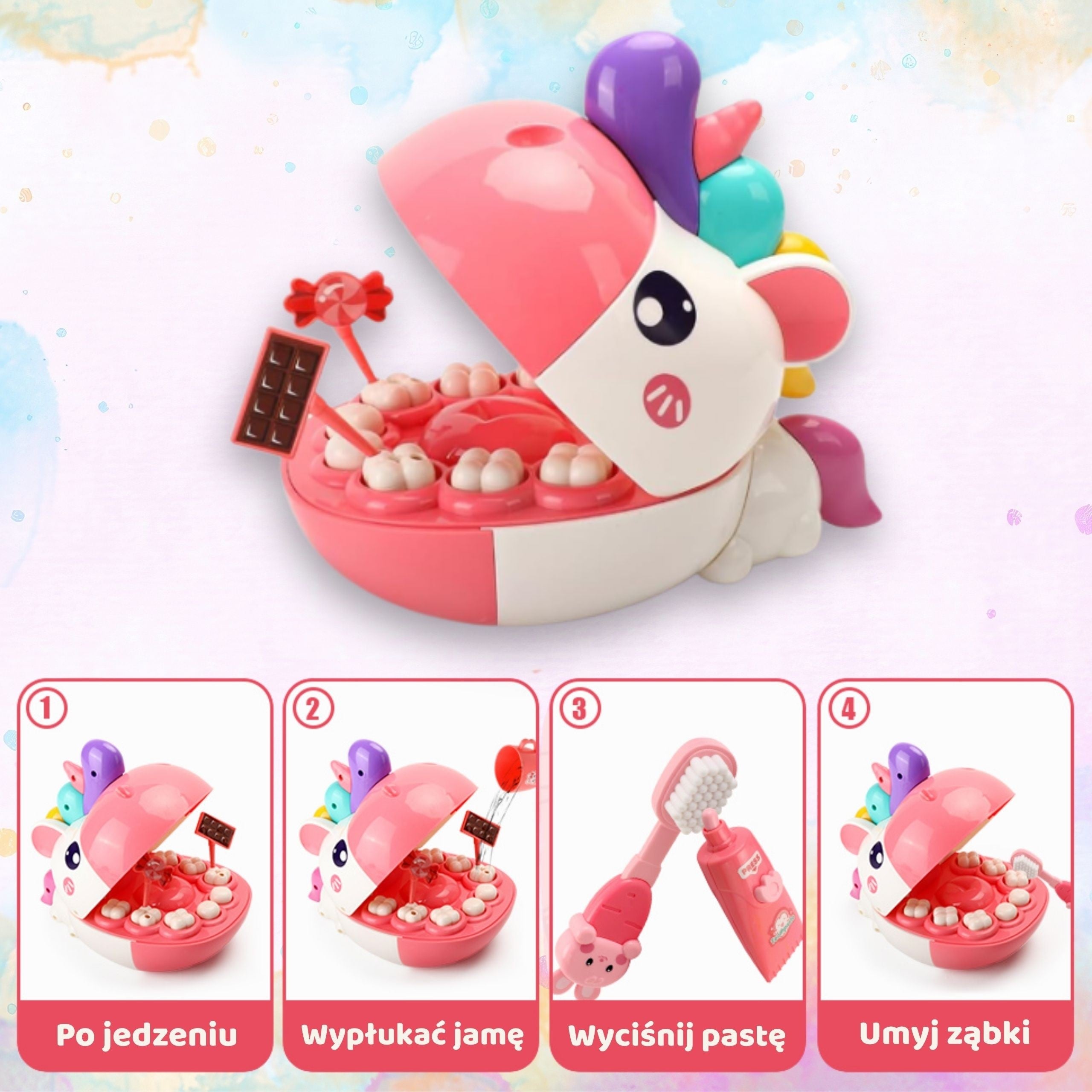 Woopie Little Dentist Set Unicorn Head Accessories