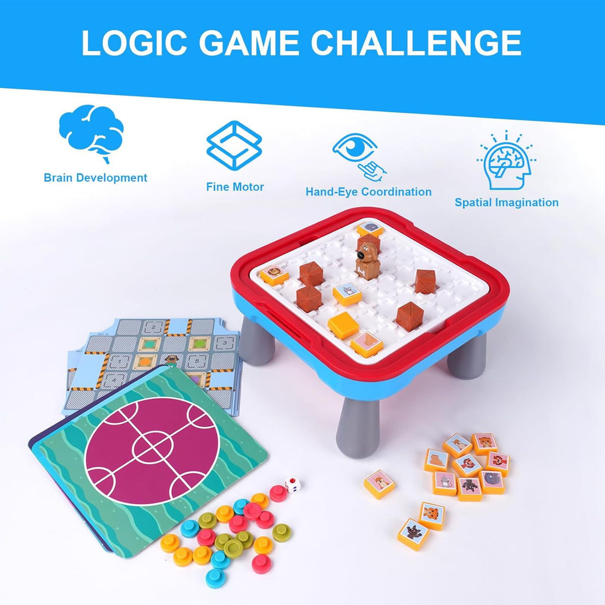 Woopie Logic Brädspelsbord 65 bitar 10-i-1 set