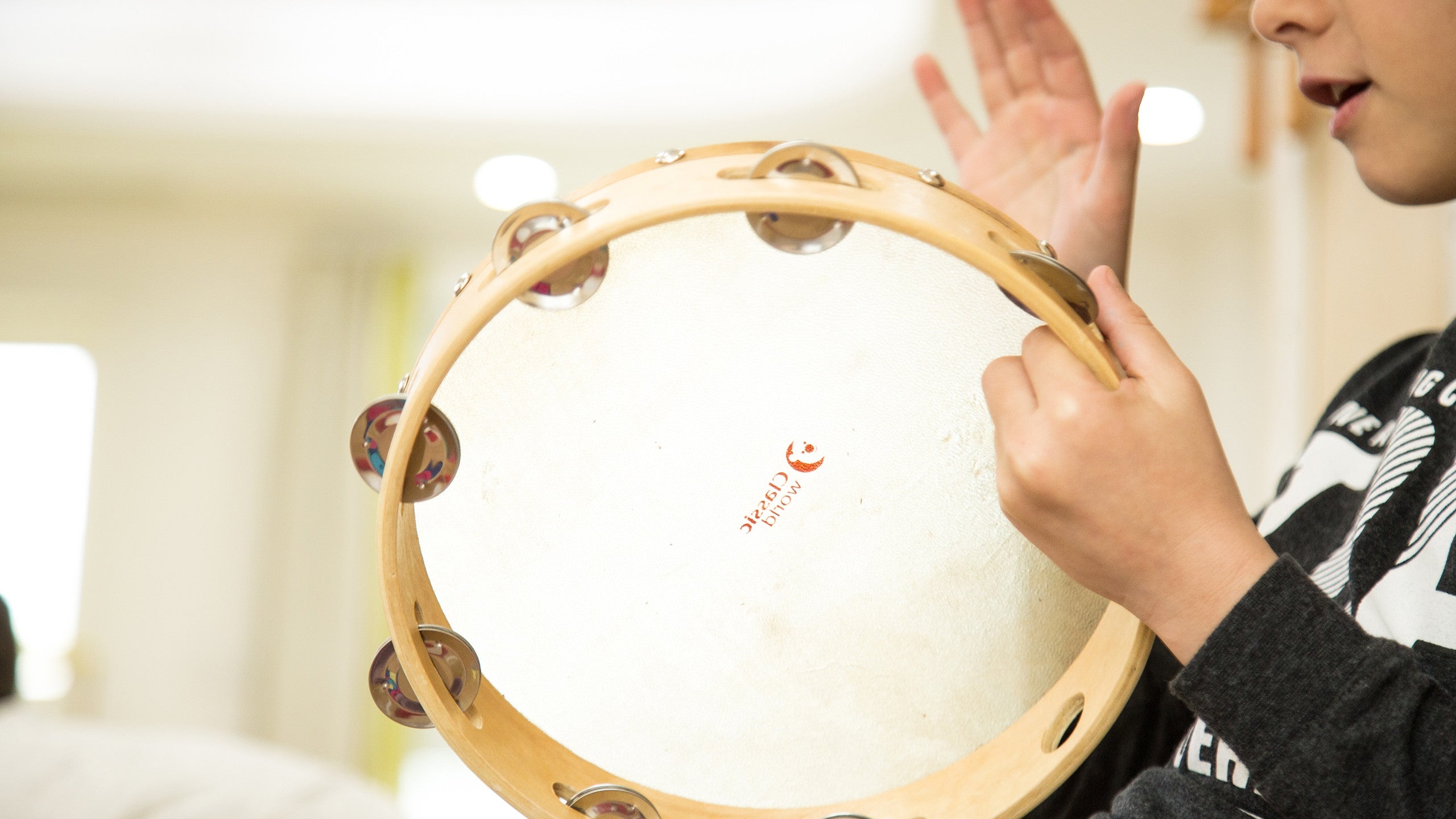 Classic World Edu Musical Instrument Tambourine 25 Cm