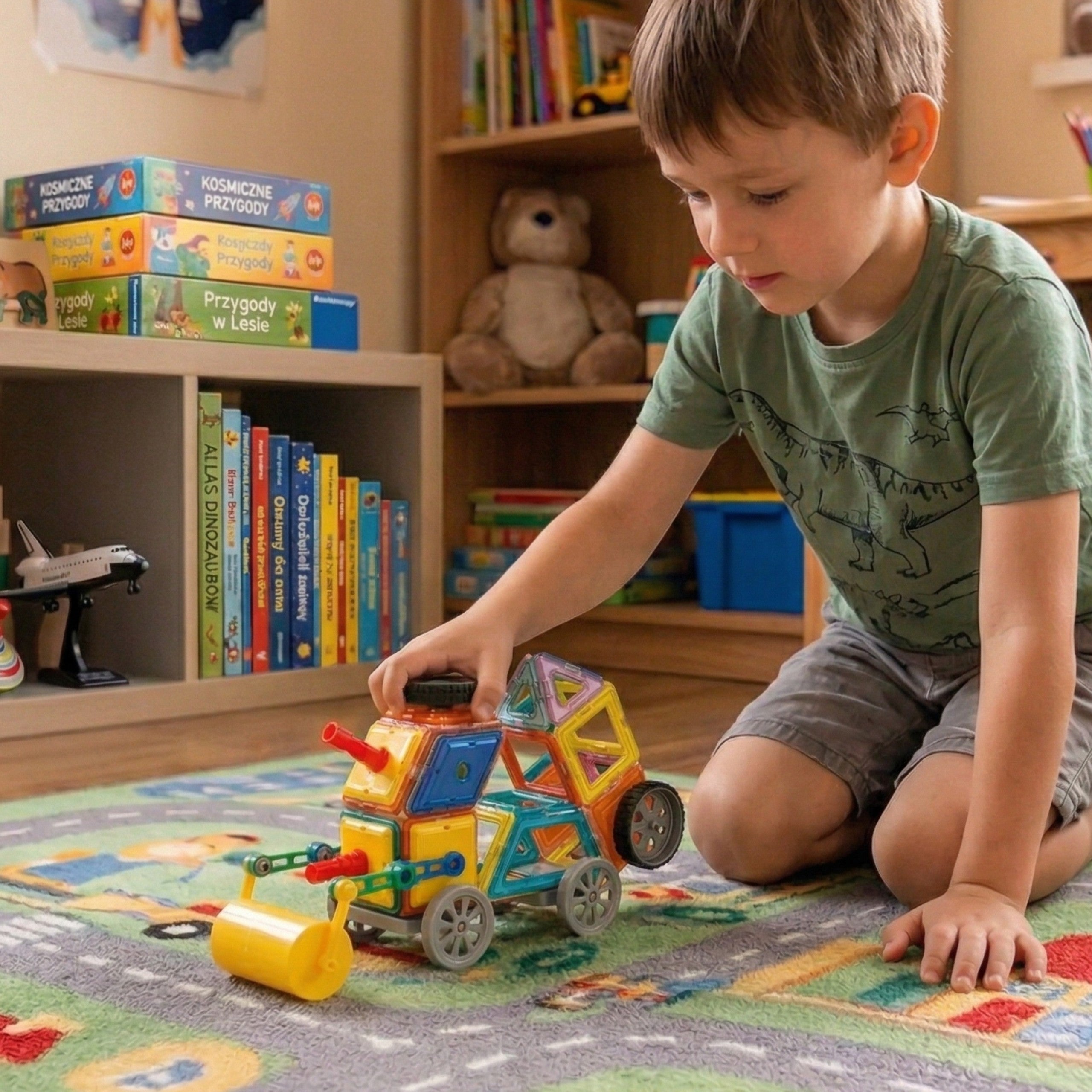 Woopie Magnetic Blocks Colorful 3d Vehicles Steam Set 80pcs.
