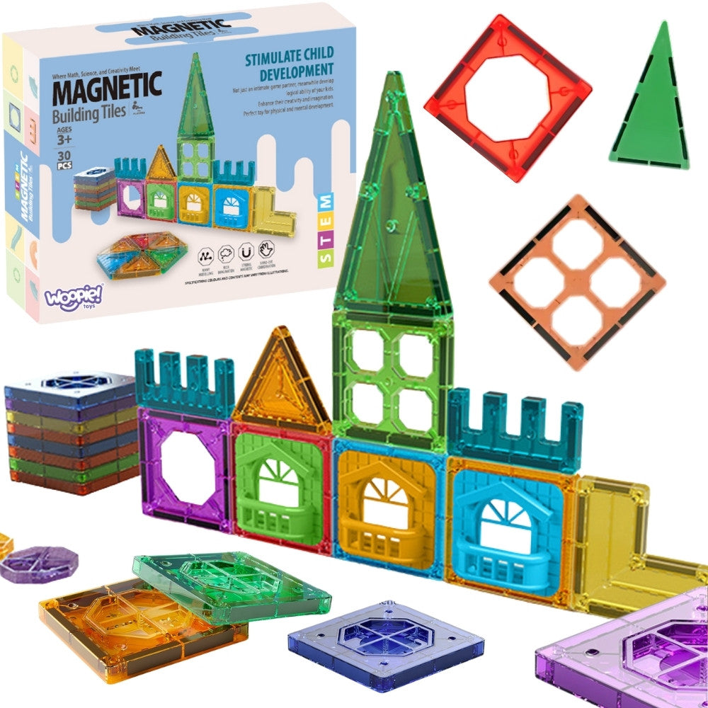 Woopie magnetische constructieblokken 3D-educatieve set kasteel 30-delig.