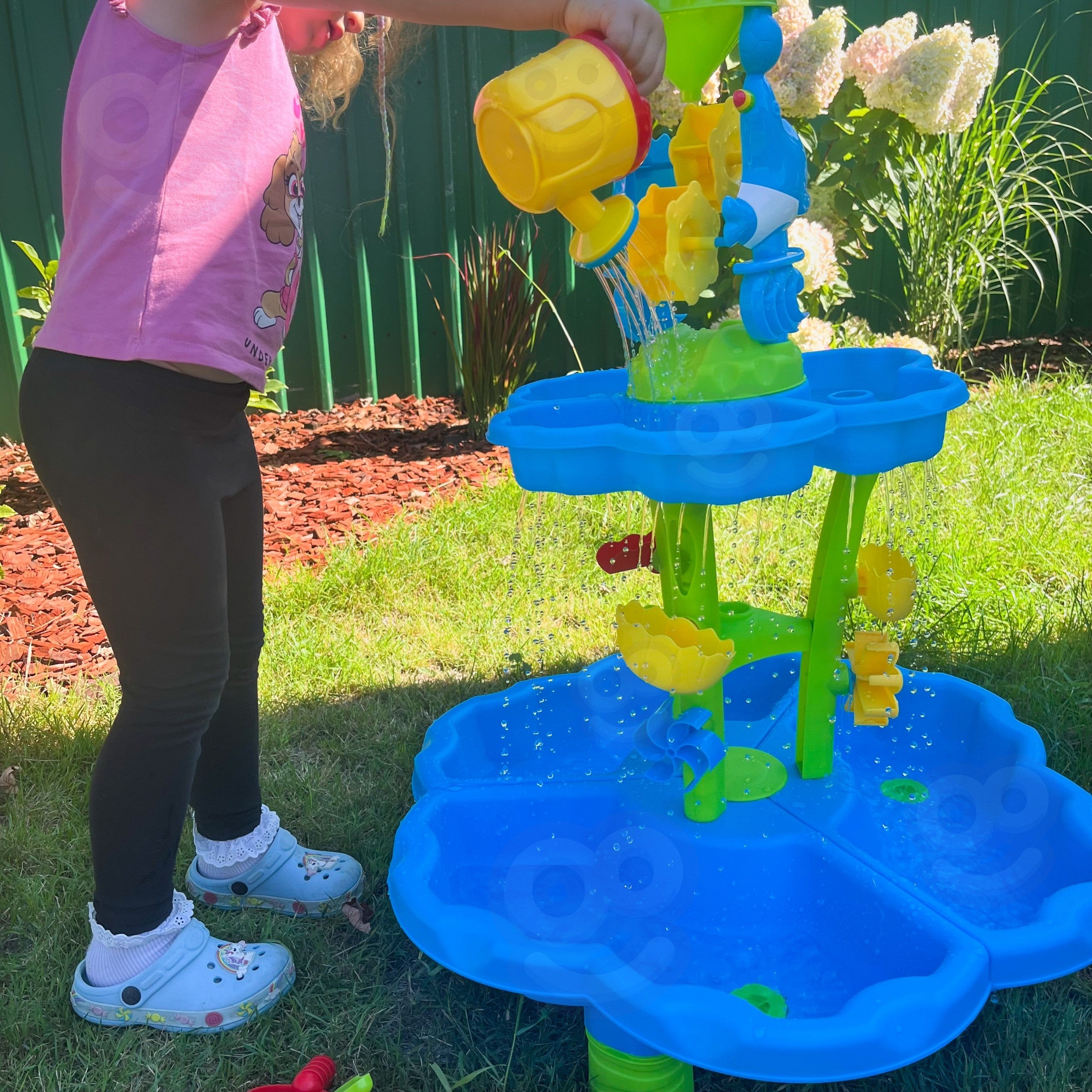 Woopie Table à Eau 2 En 1 Bac À Sable Fontaine Xxl Aquapark Avec Dauphin