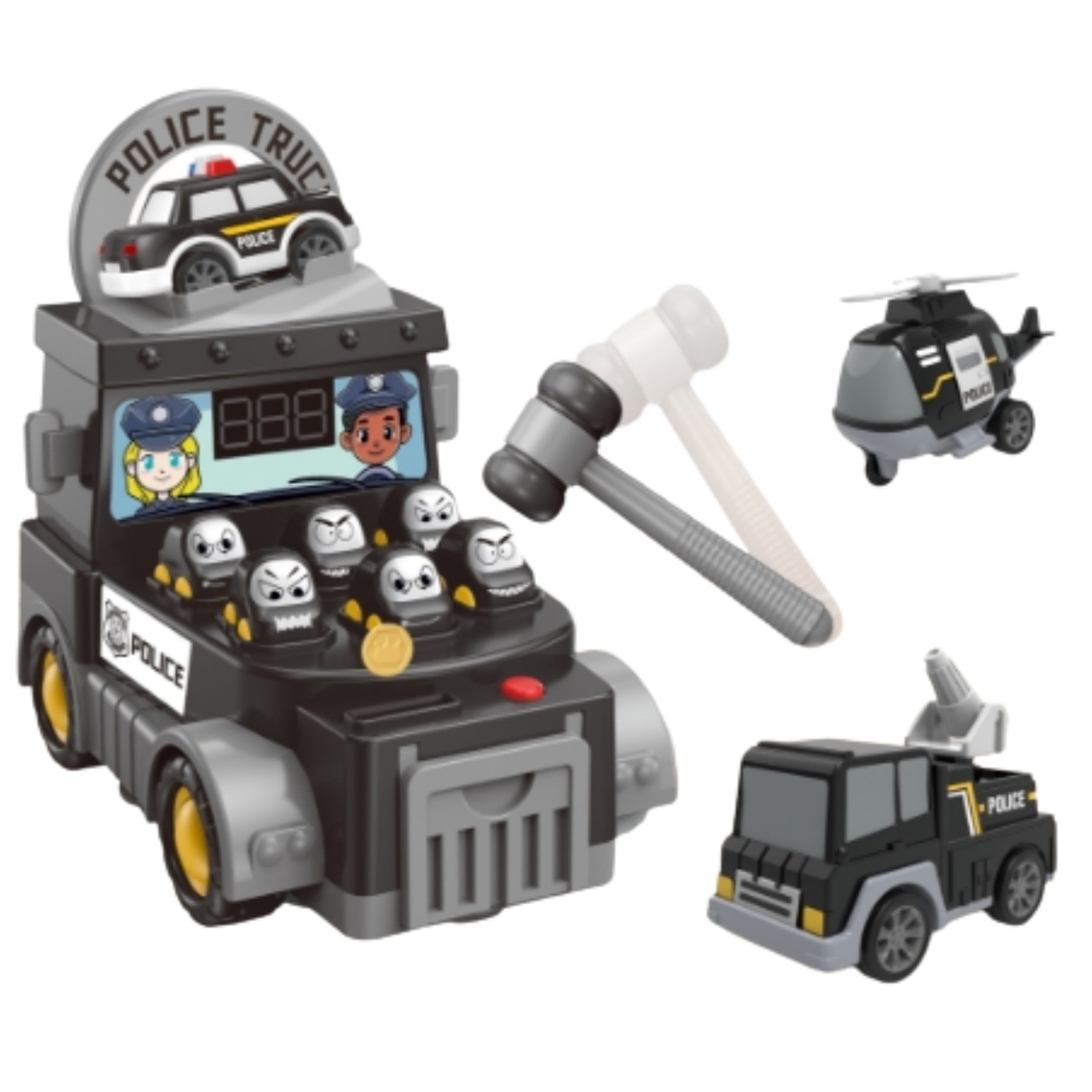 Woopie Hammer Arcade-Spiel Polizeiauto mit Zubehör