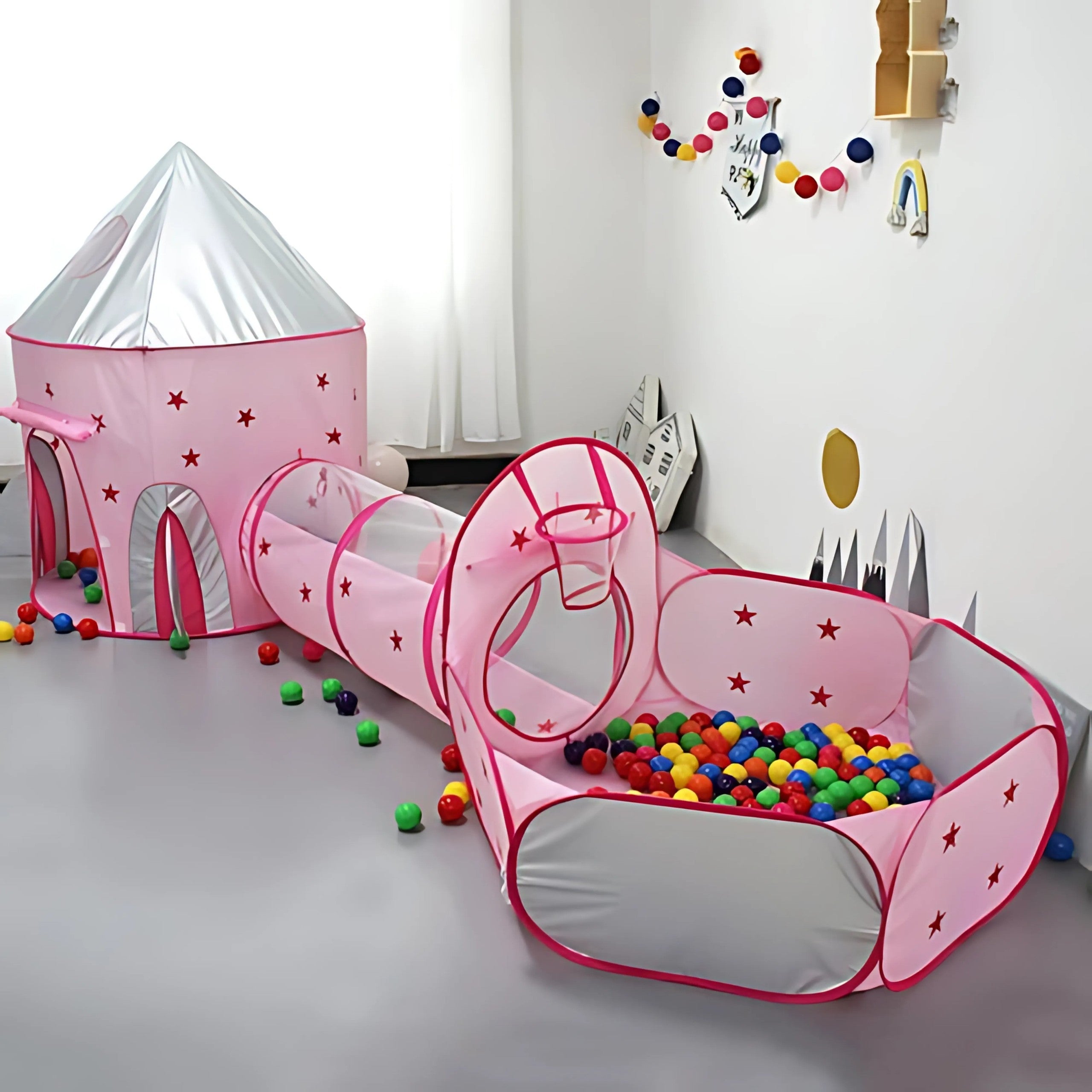 Woopie 3-in-1 Tent Princess Palace Xxl House Tunnel Dry Pool