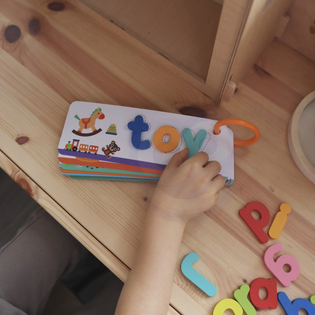 Играчка Tooky Монтесори Азбучен пъзел Учене на букви Думи Животни 57 бр.