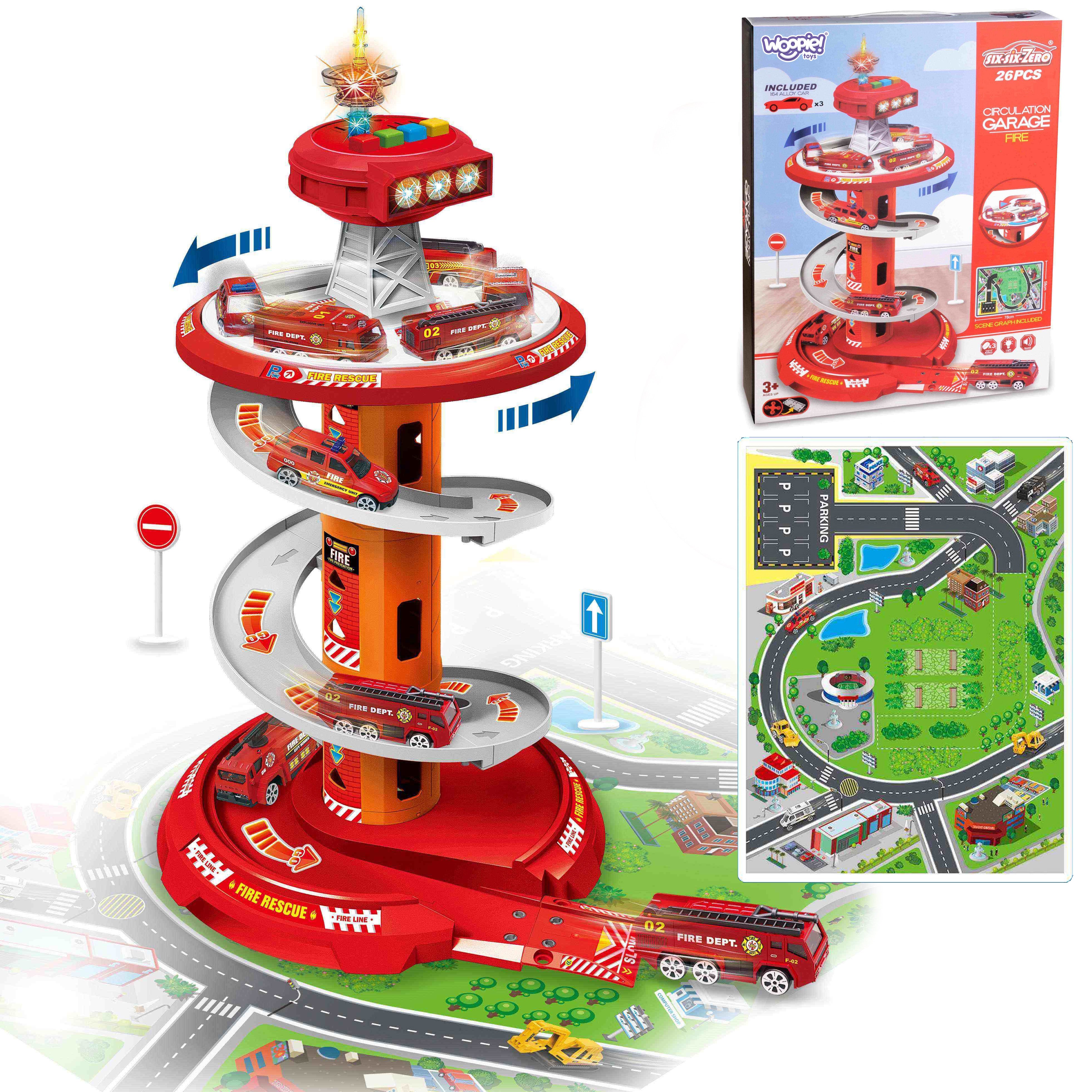 Woopie Spiral Track Car Garage 3 Pcs.