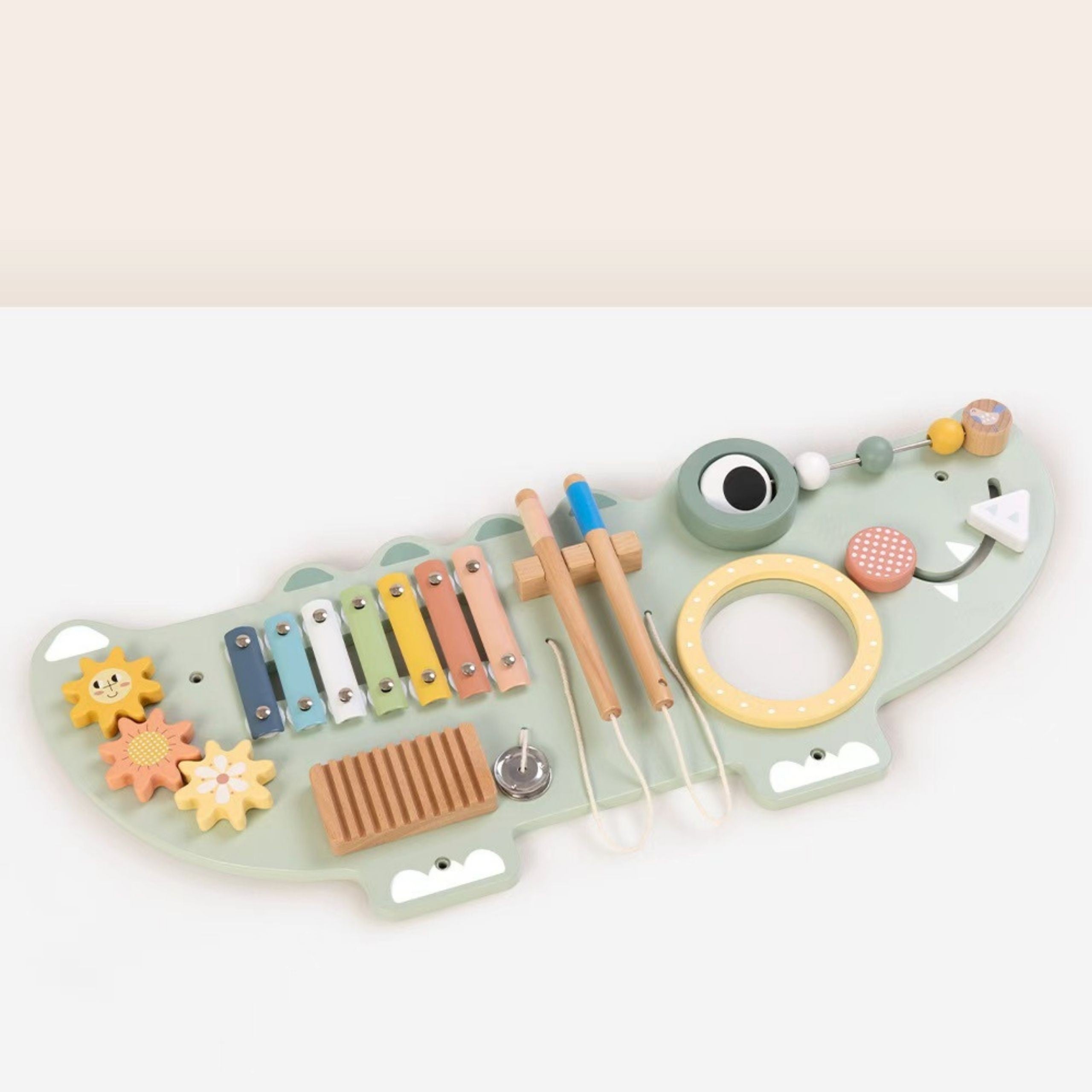 Tooky Toy Wooden Manipulative Board Crocodile 3 Pcs.