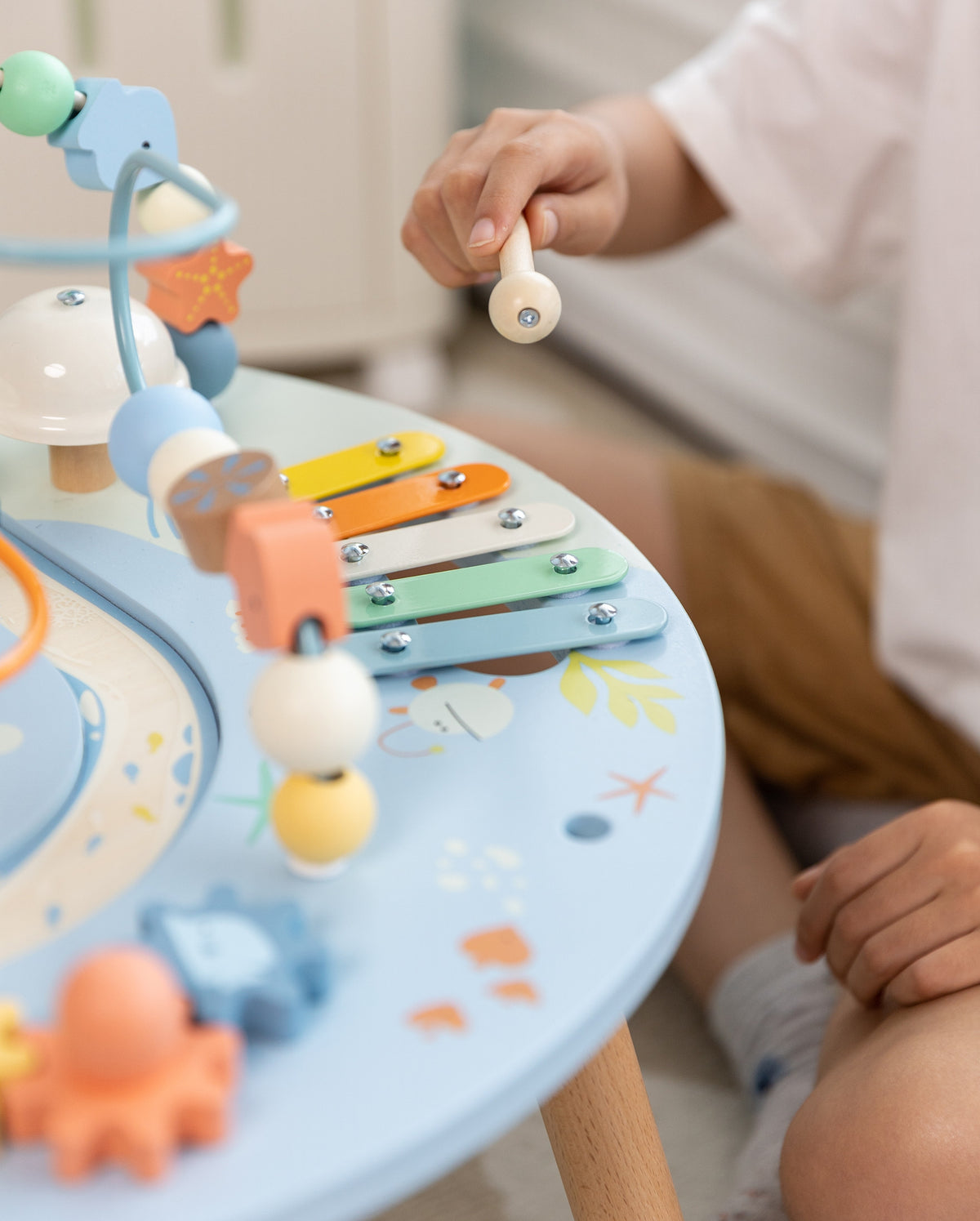 Mesa De Actividades De Madera Classic World Sea Life Musical Y Educativa