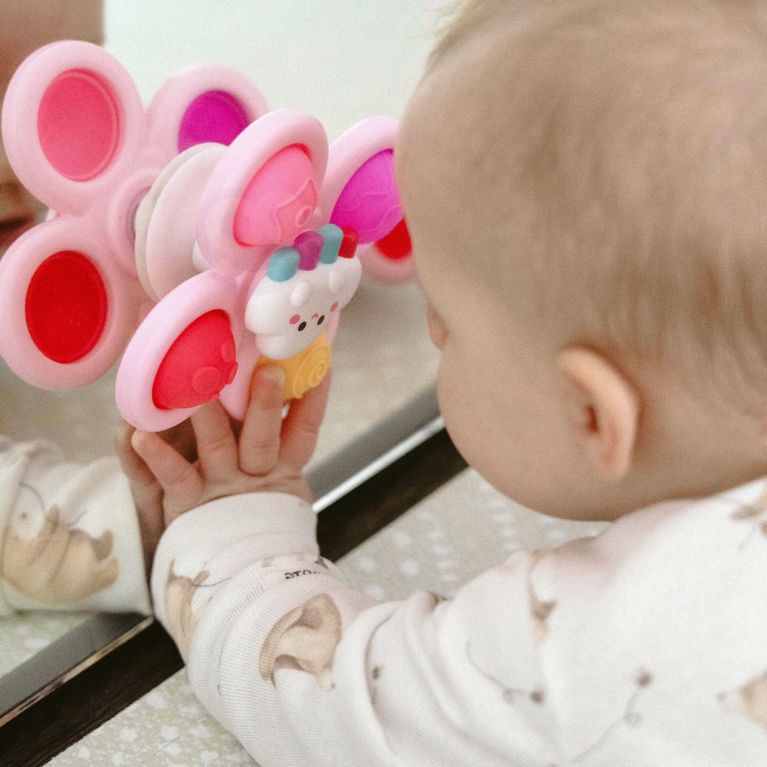 Woopie Baby Space Spinner Pop-it Sensory Toy Interchangeable 3 Pcs Pink.