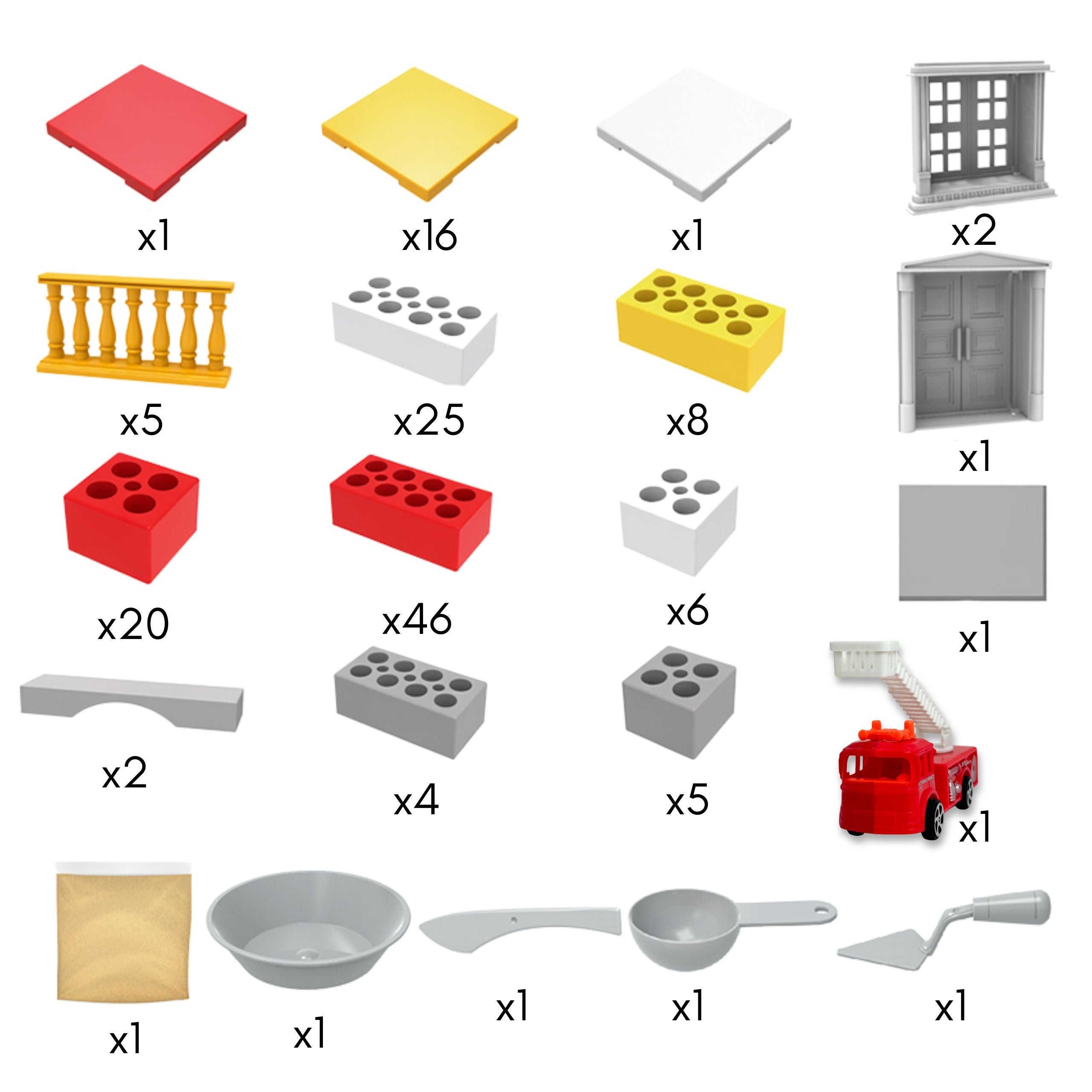 Woopie Construction Set Fire Station Truck 140 Pieces For Kids