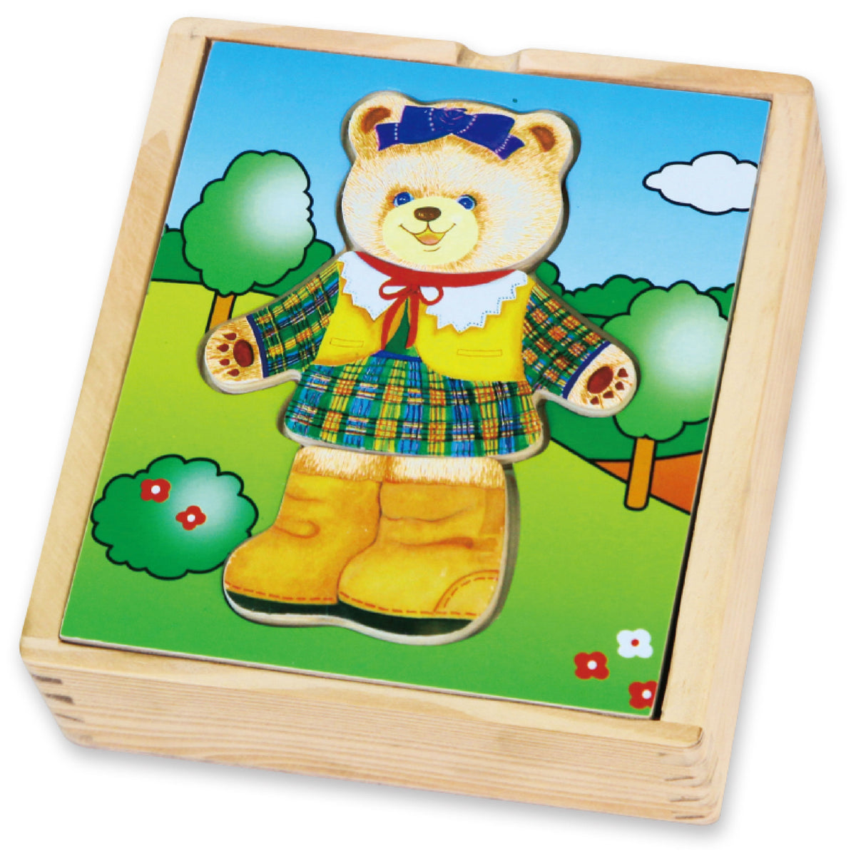 Viga Holz-Logikpuzzle zum Anziehen, Teddybär-Mädchen