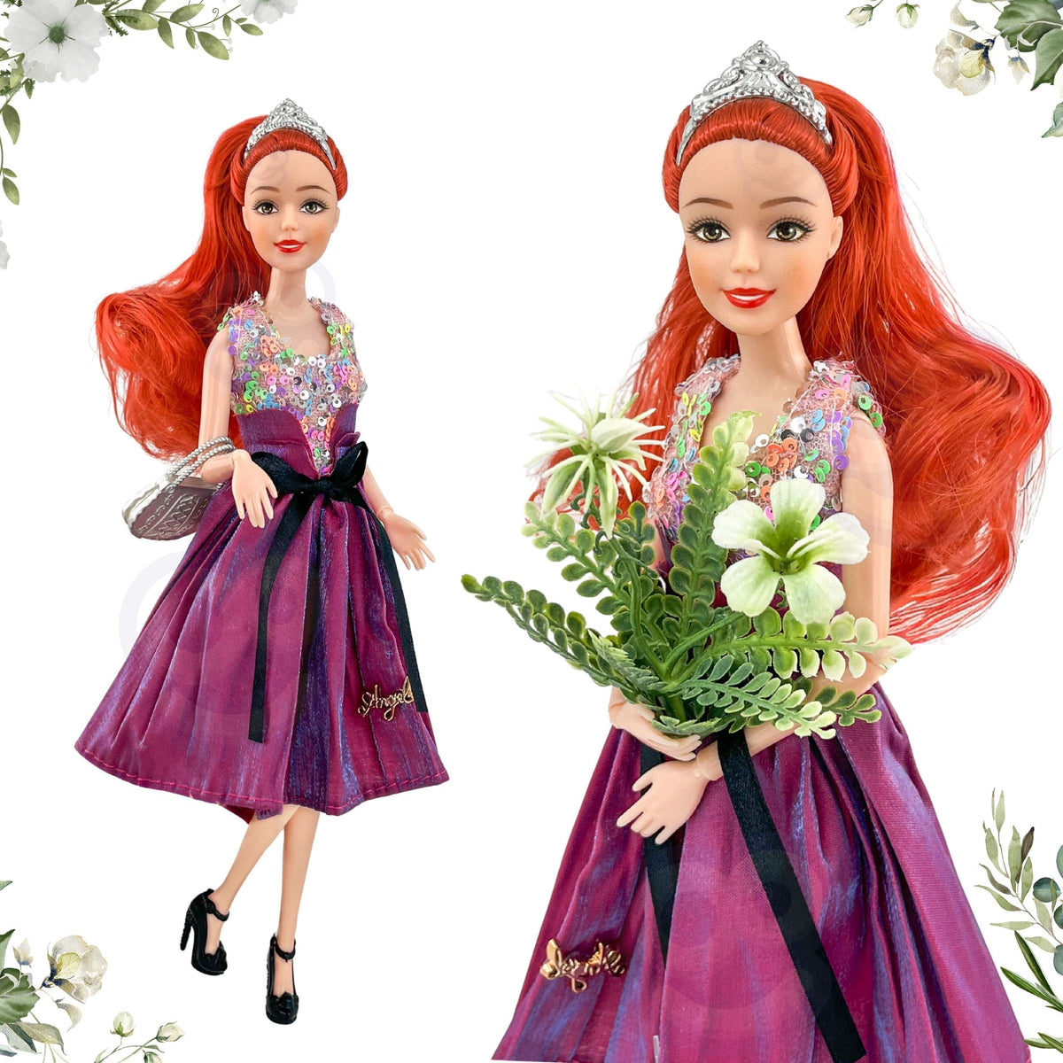 Woopie Royal Emi Style Fashion Doll 32 cm - Elegante principessa in abito rosa + accessori