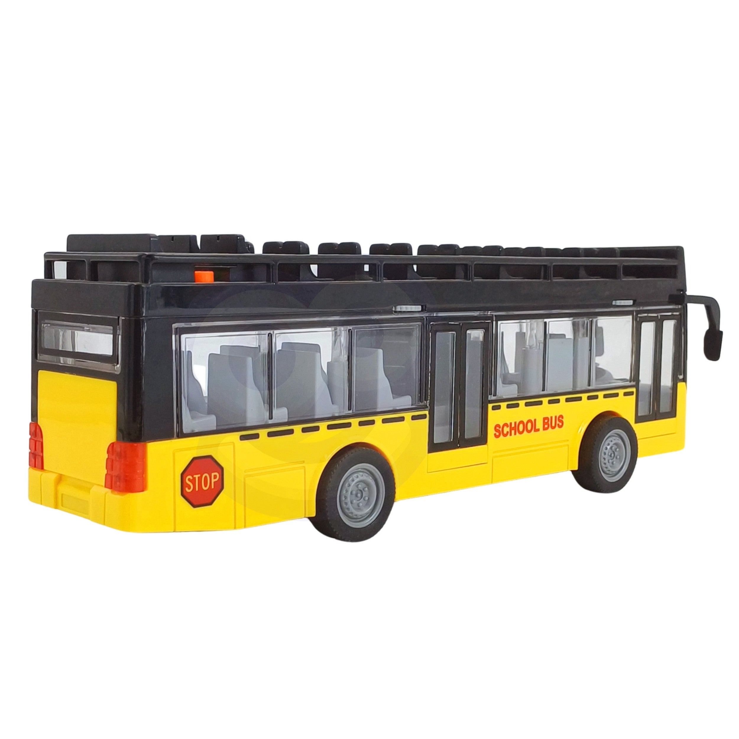Ônibus Woopie com luzes e portas que abrem