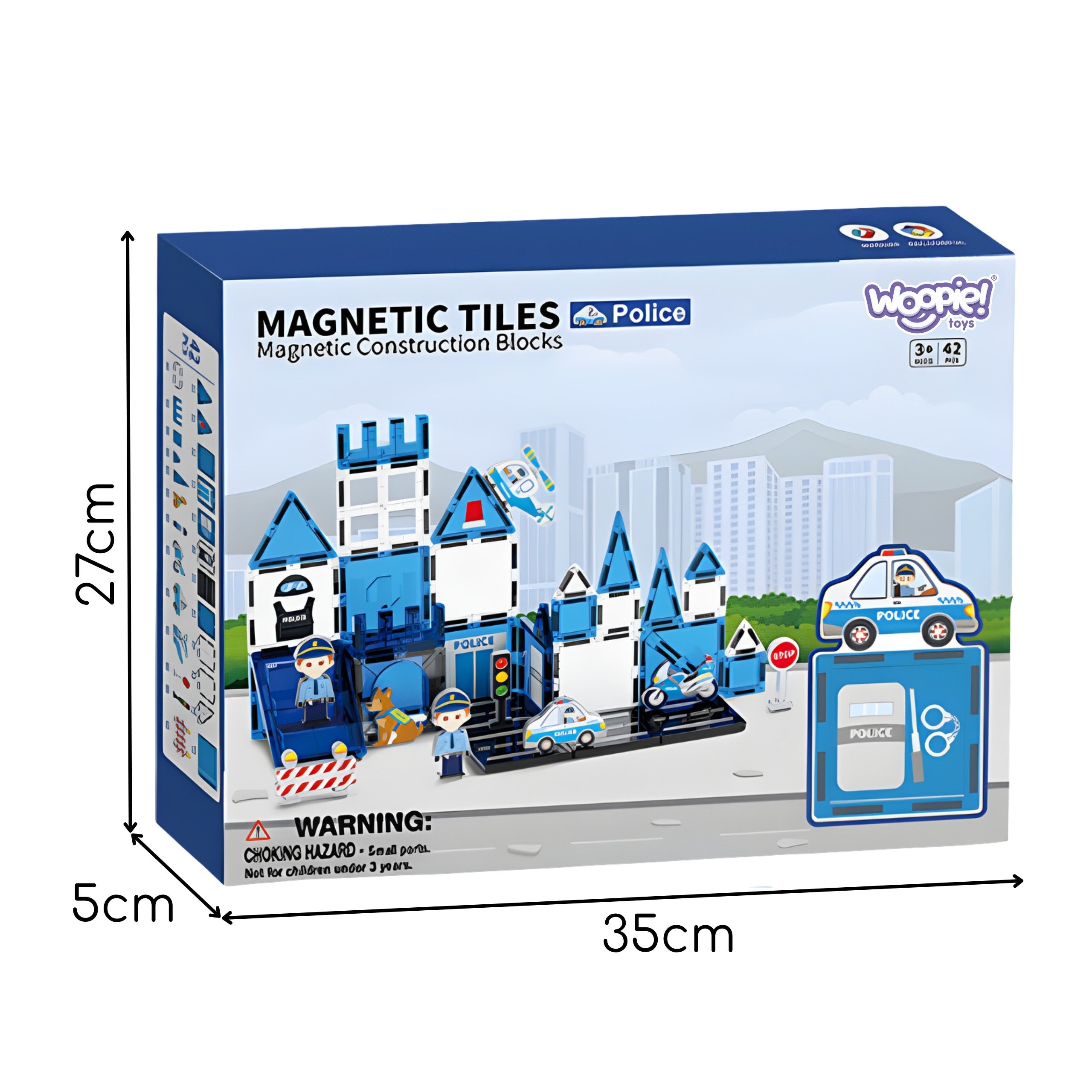 Woopie Magnetic Blocks 3d Police Station Set 42 Pcs.