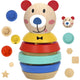 Tooky Toy Дървен пъзел Пирамидни форми Плюшено мече 11 бр.