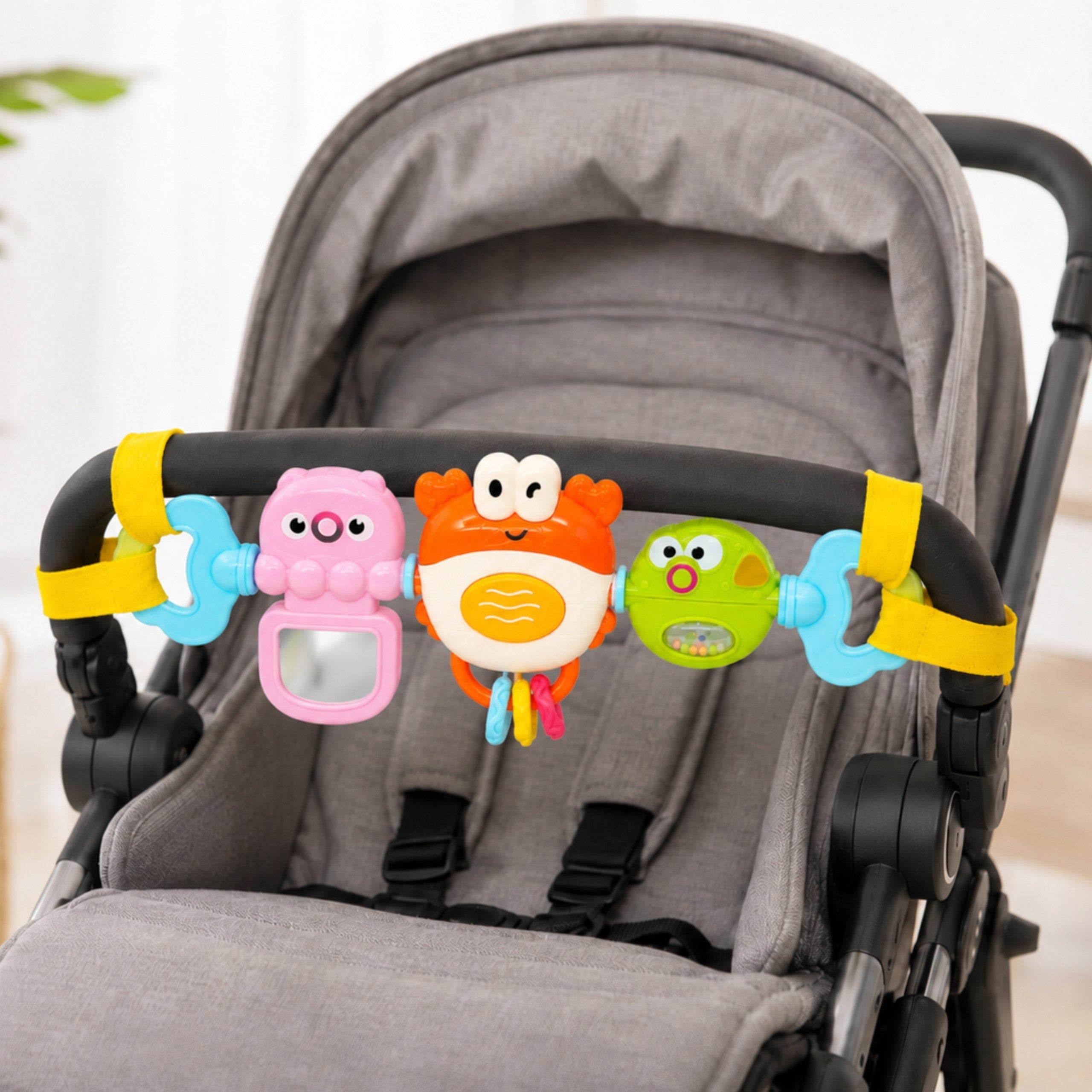 Woopie Babyhanger Voor Kinderwagen Wieg Zintuiglijk Spelen Krab Spiegel Vis 6m