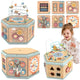 Tooky Toy Drewniane sześciokątne pudełko do otwierania Montessori